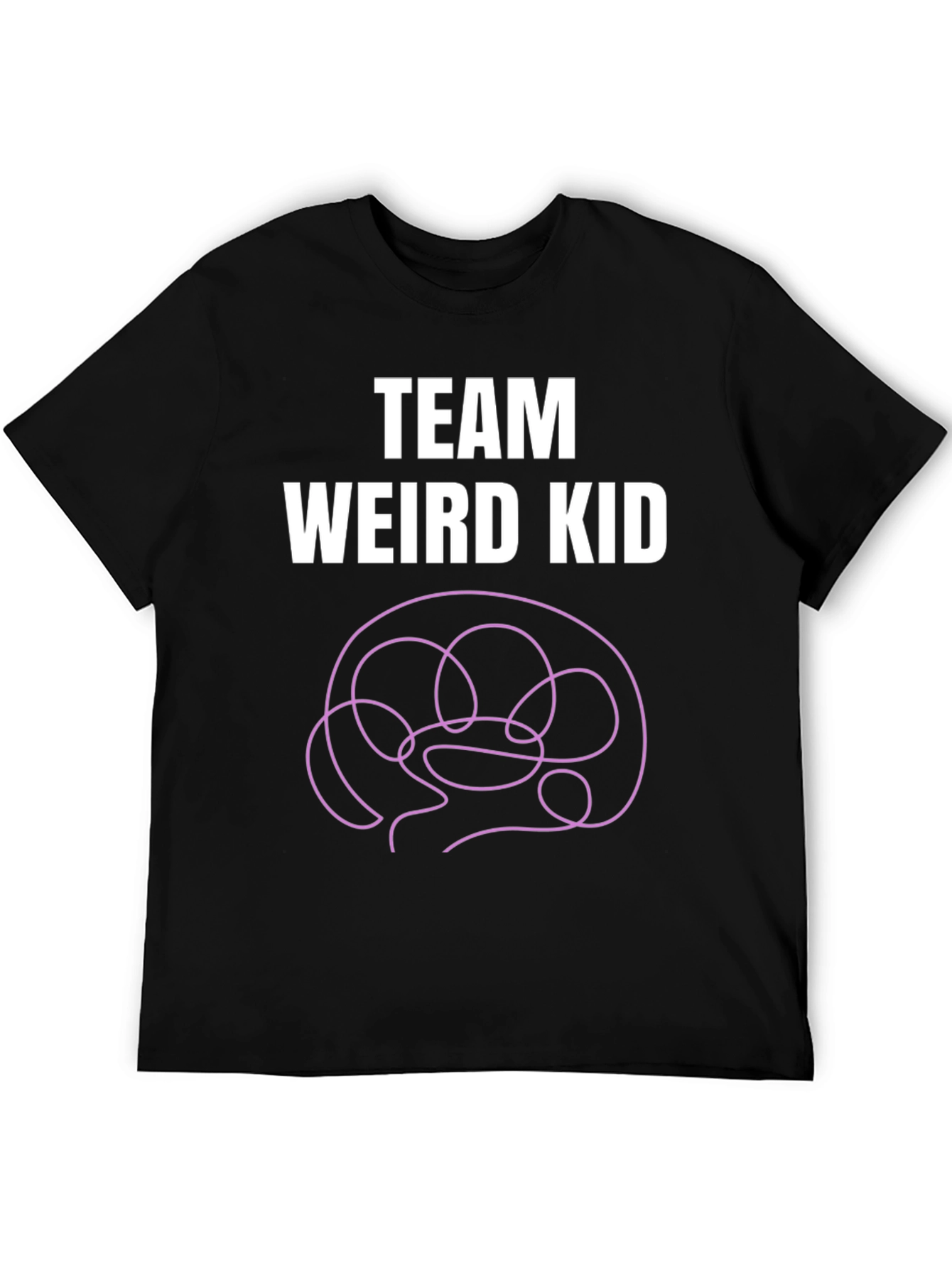 Black Team Weird Kid T-Shirt - Funny Brain Tee view 5