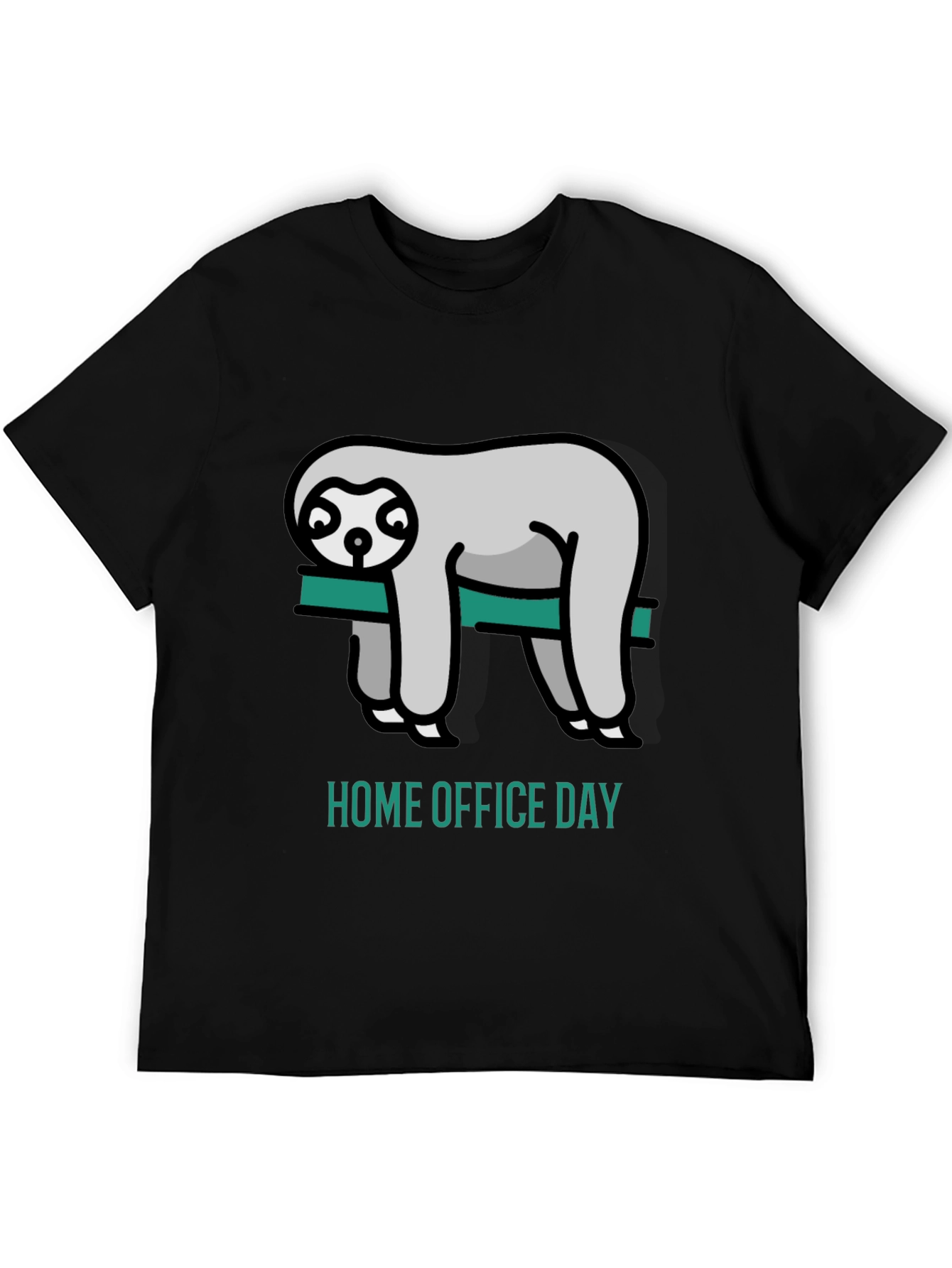 Black Home Office Day Sloth Graphic Tee view 5