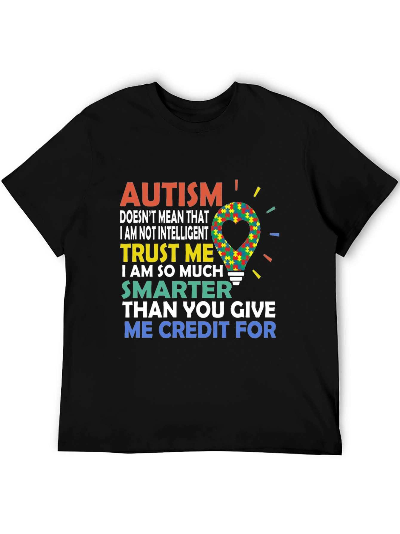 Black Autism Awareness T-Shirt - Trust Me view 5
