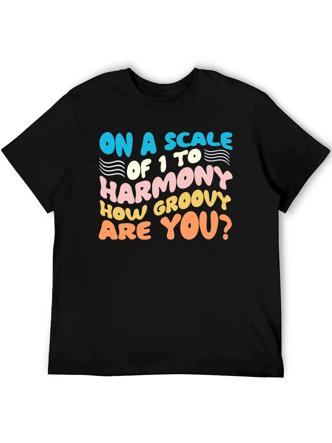Black Groovy Harmony T-Shirt - Fun Retro Style view 5