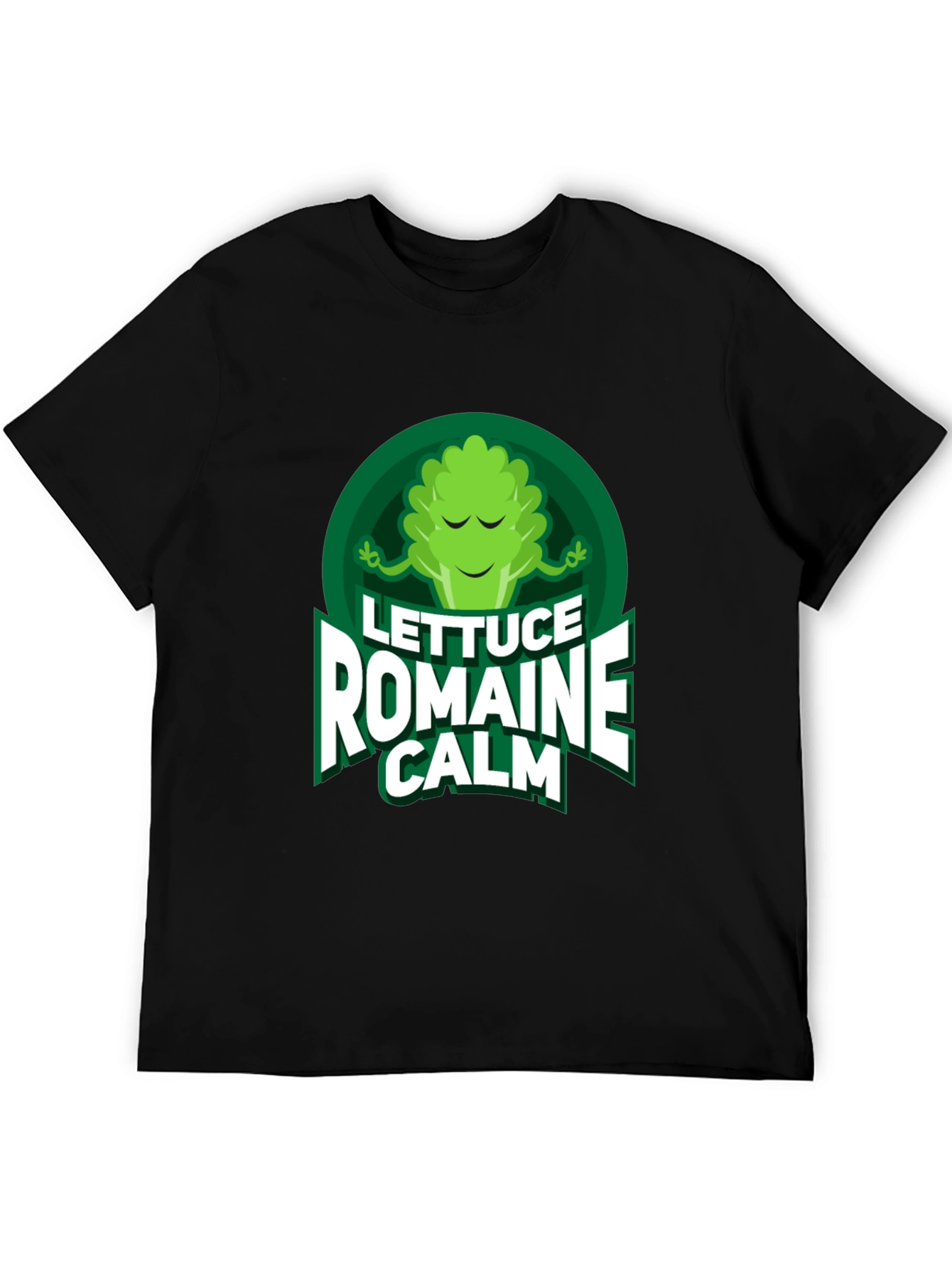 Black Lettuce Romaine Calm T-Shirt - Funny Vegan Tee view 5