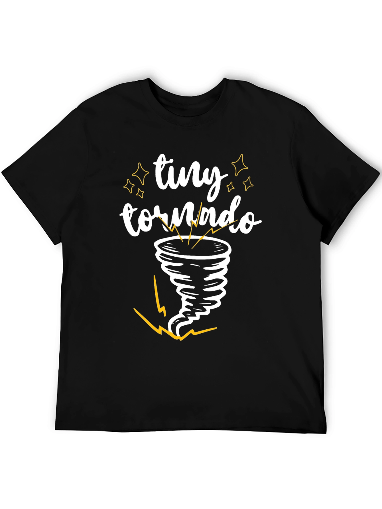 Black Tiny Tornado Graphic Tee - Black Cotton T-Shirt view 5