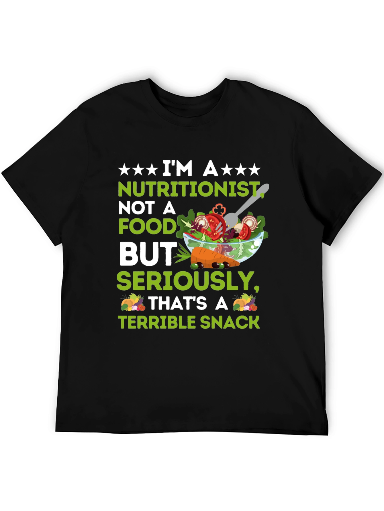 Black Nutritionist Terrible Snack Graphic Tee view 5