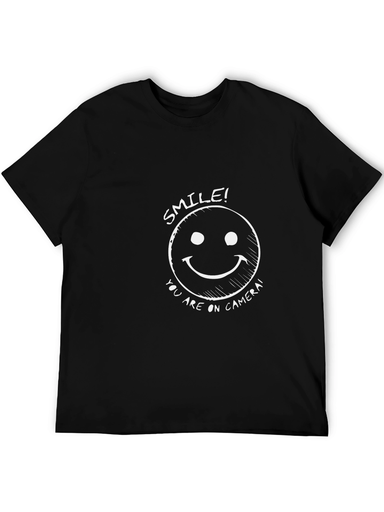 Black Smile! You Are On Camera Black T-Shirt view 5