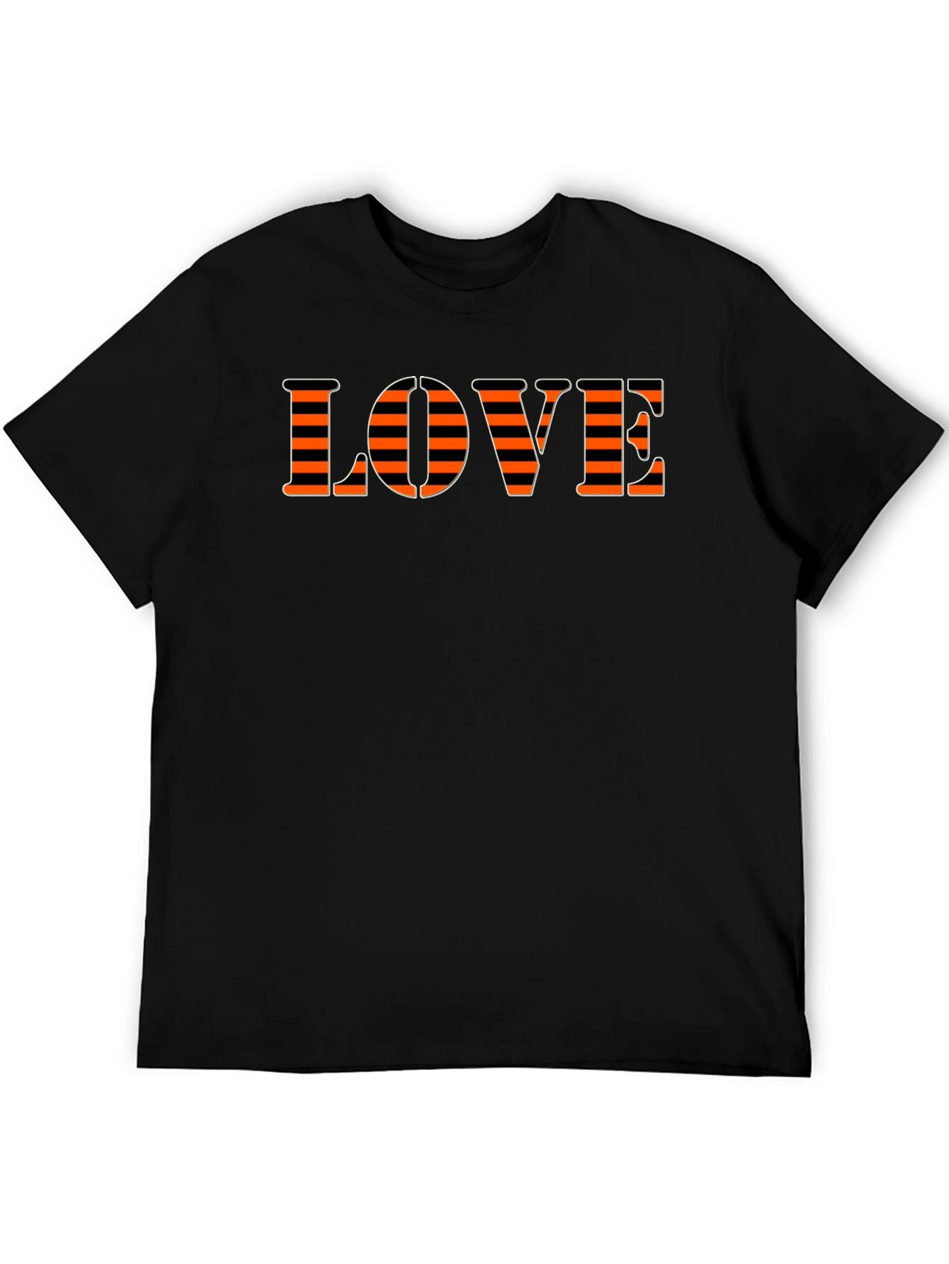 Black Love Striped Graphic T-Shirt view 5