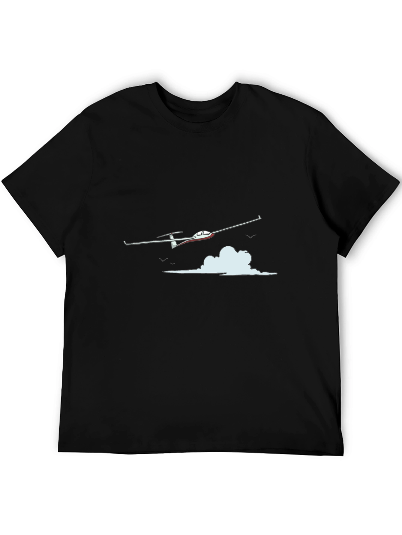 Black Glider Plane Graphic Black T-Shirt view 5