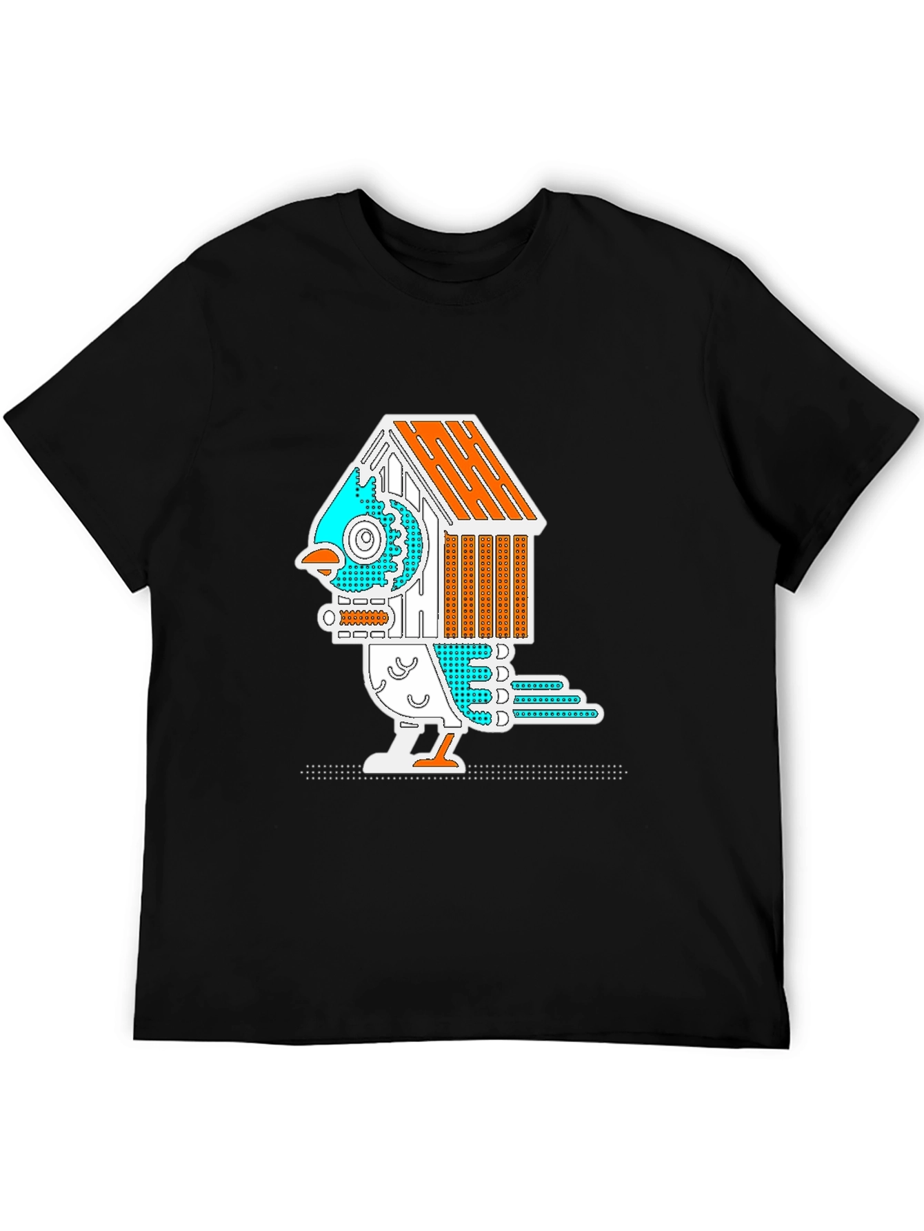 Black Birdhouse Bird Graphic Tee - Quirky & Unique view 5