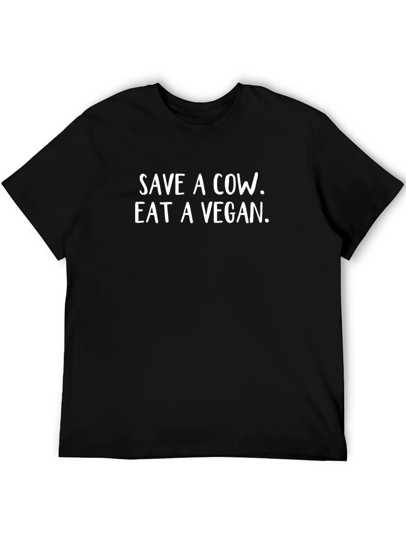 Black Save a Cow Eat a Vegan T-Shirt - Sarcastic Humor Tee view 5