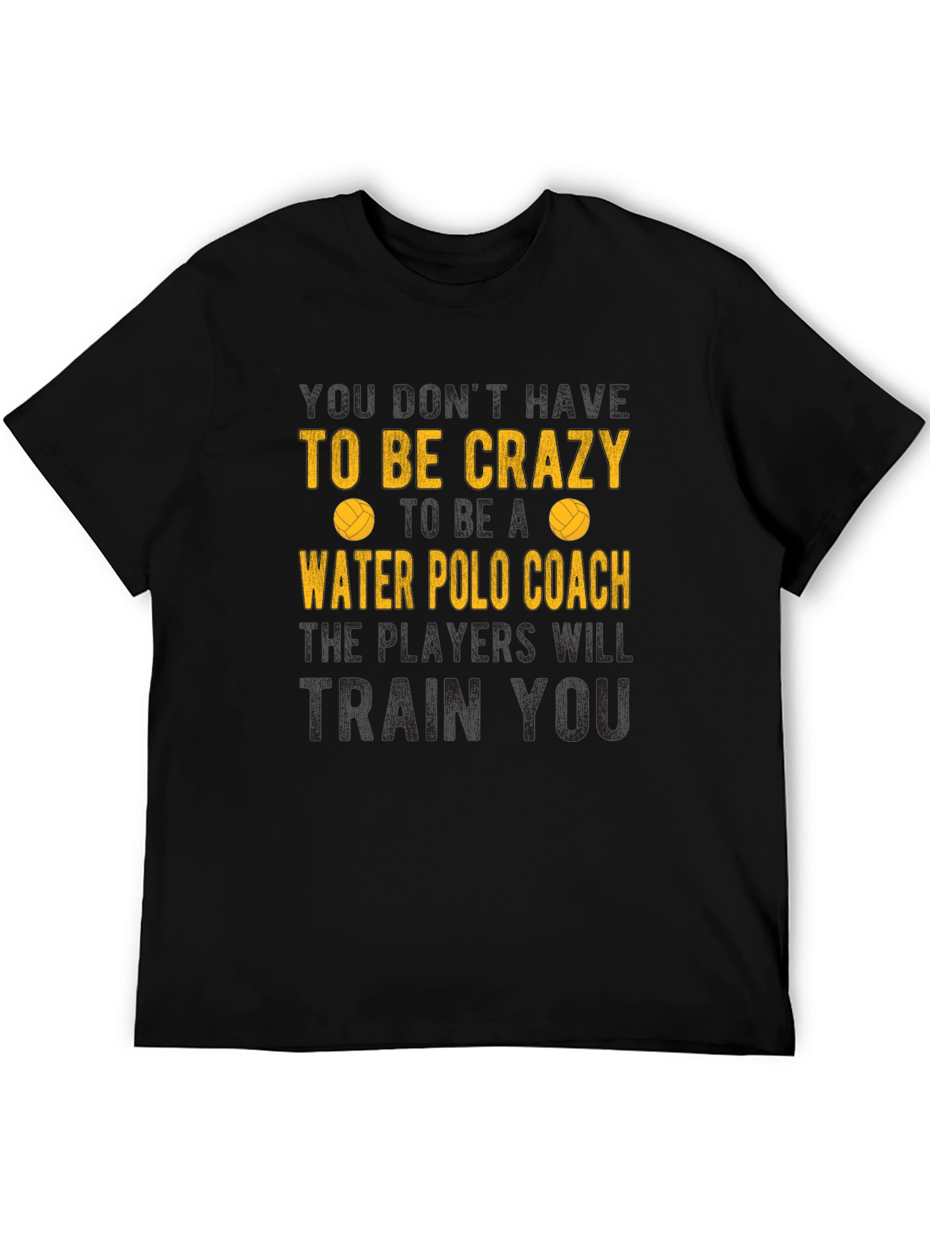 Black Crazy Water Polo Coach T-Shirt - Humorous Sportswear view 5