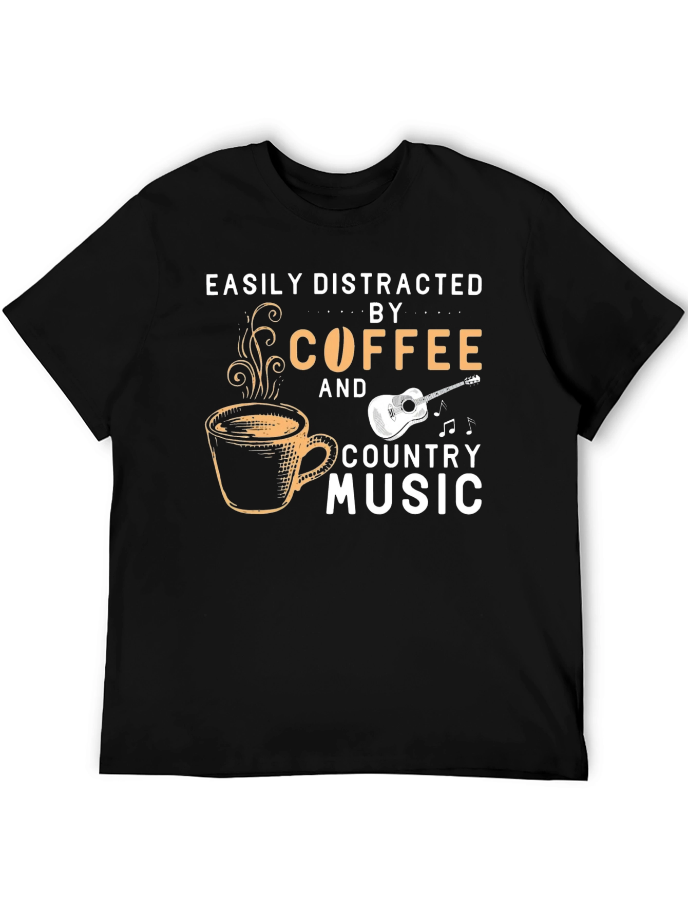 Black Coffee & Country Music T-Shirt - Easily Distracted view 5