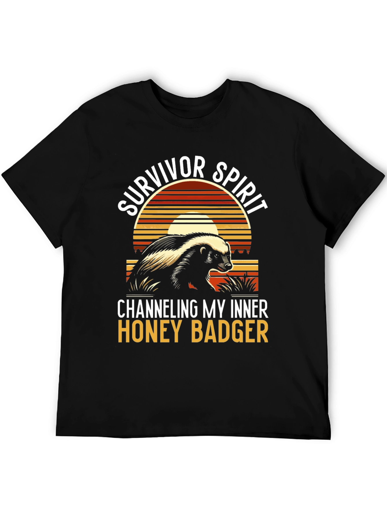 Black Survivor Spirit Honey Badger Graphic Tee view 5