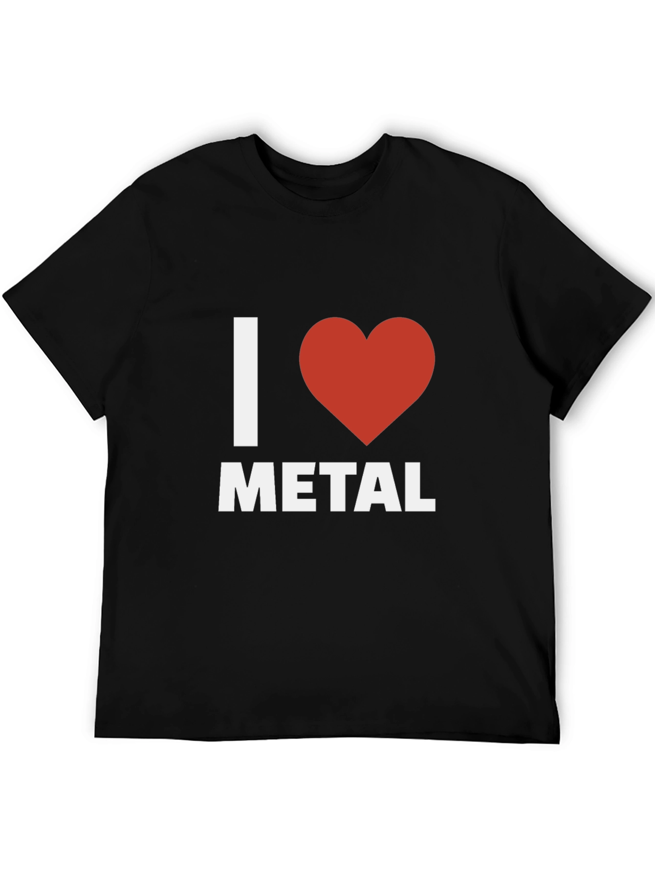 Black I Heart Metal Graphic Tee - Black Cotton T-Shirt view 5