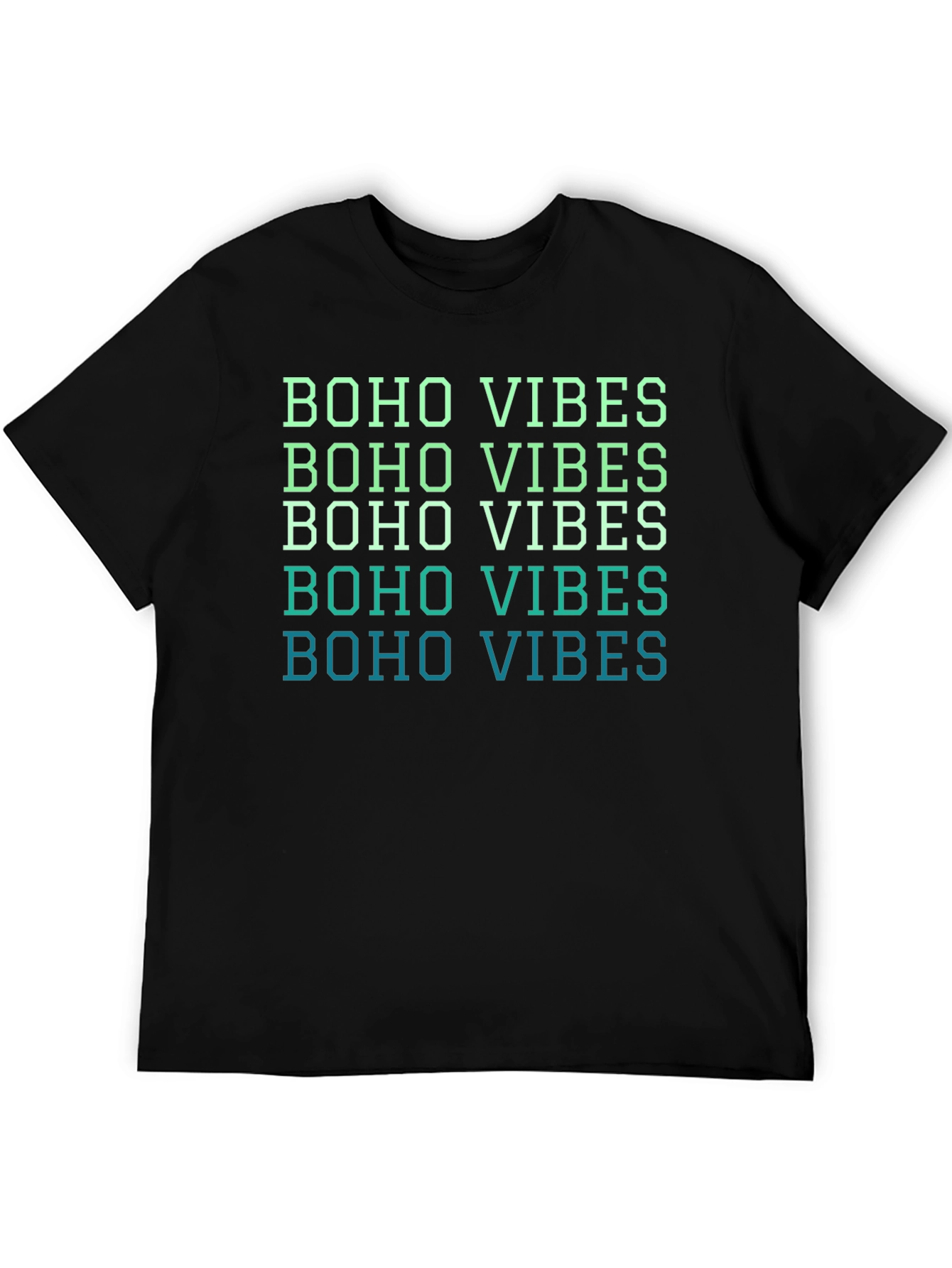 Black Boho Vibes Graphic Tee - Relaxed Fit Black T-Shirt view 5