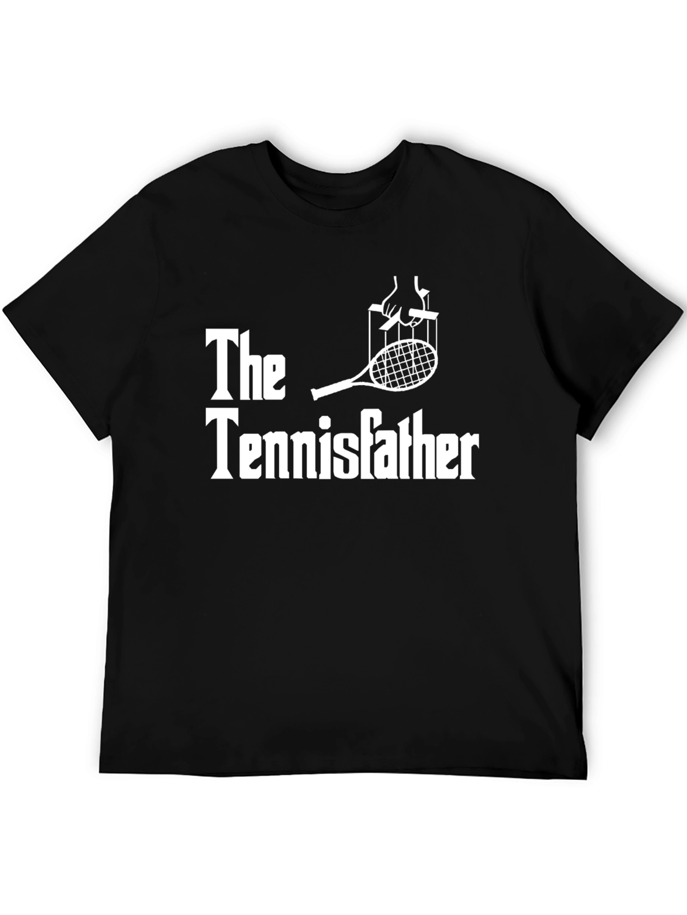 Black The Tennisfather T-Shirt - Funny Tennis Lover Gift view 5