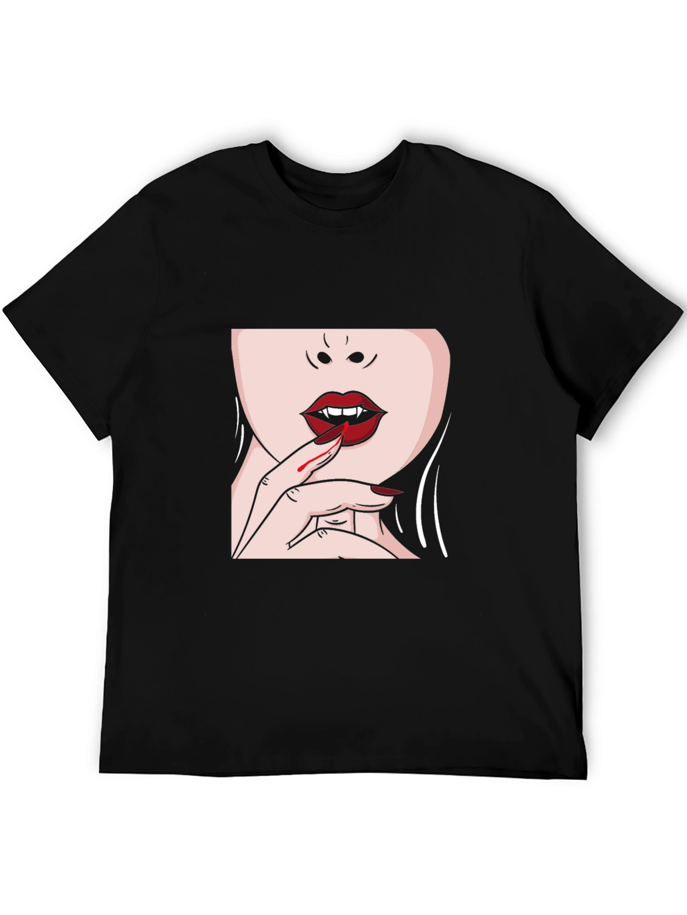 Black Vampire Kiss Graphic T-Shirt - Black view 5