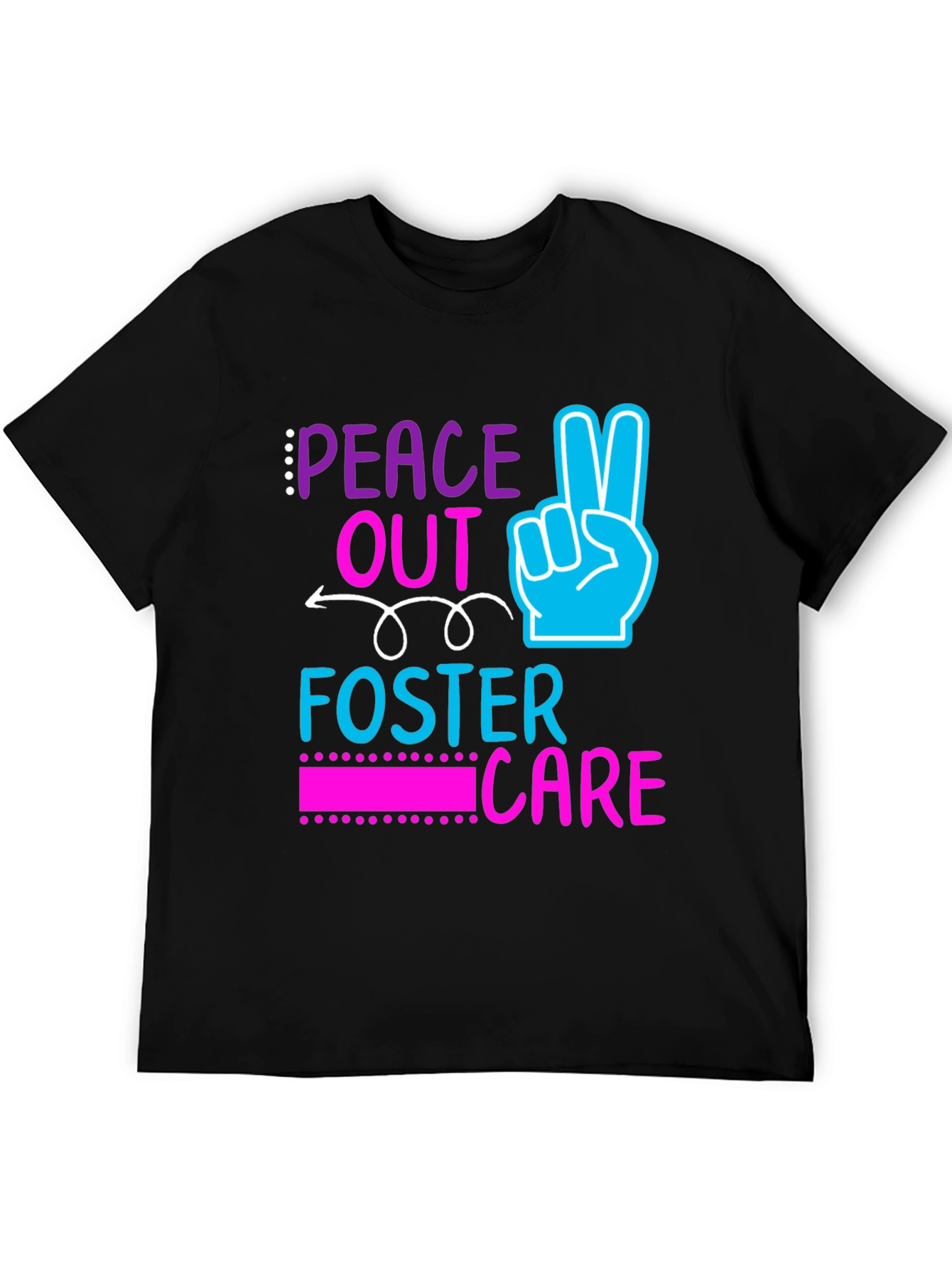 Black Peace Out Foster Care Graphic Tee view 5