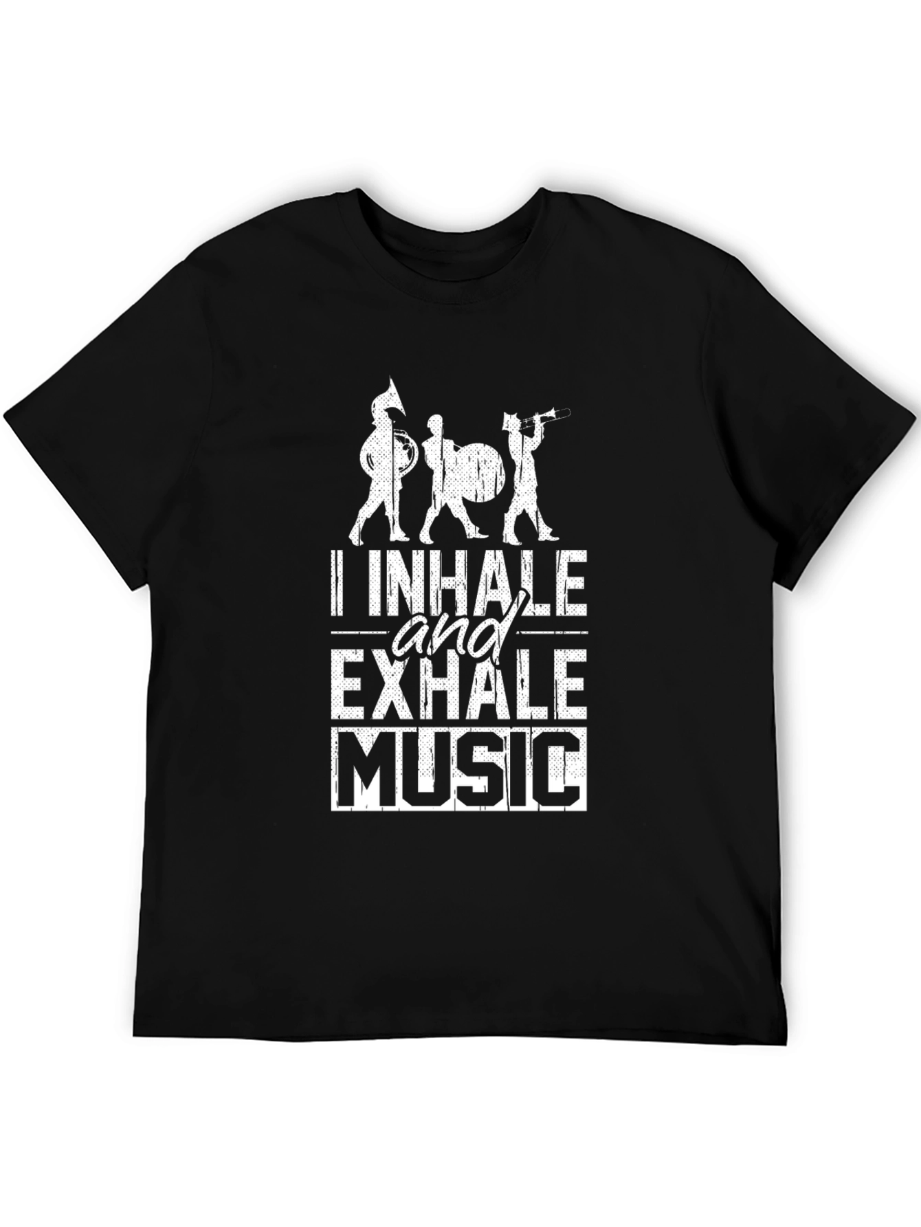Black I Inhale and Exhale Music Black T-Shirt view 5