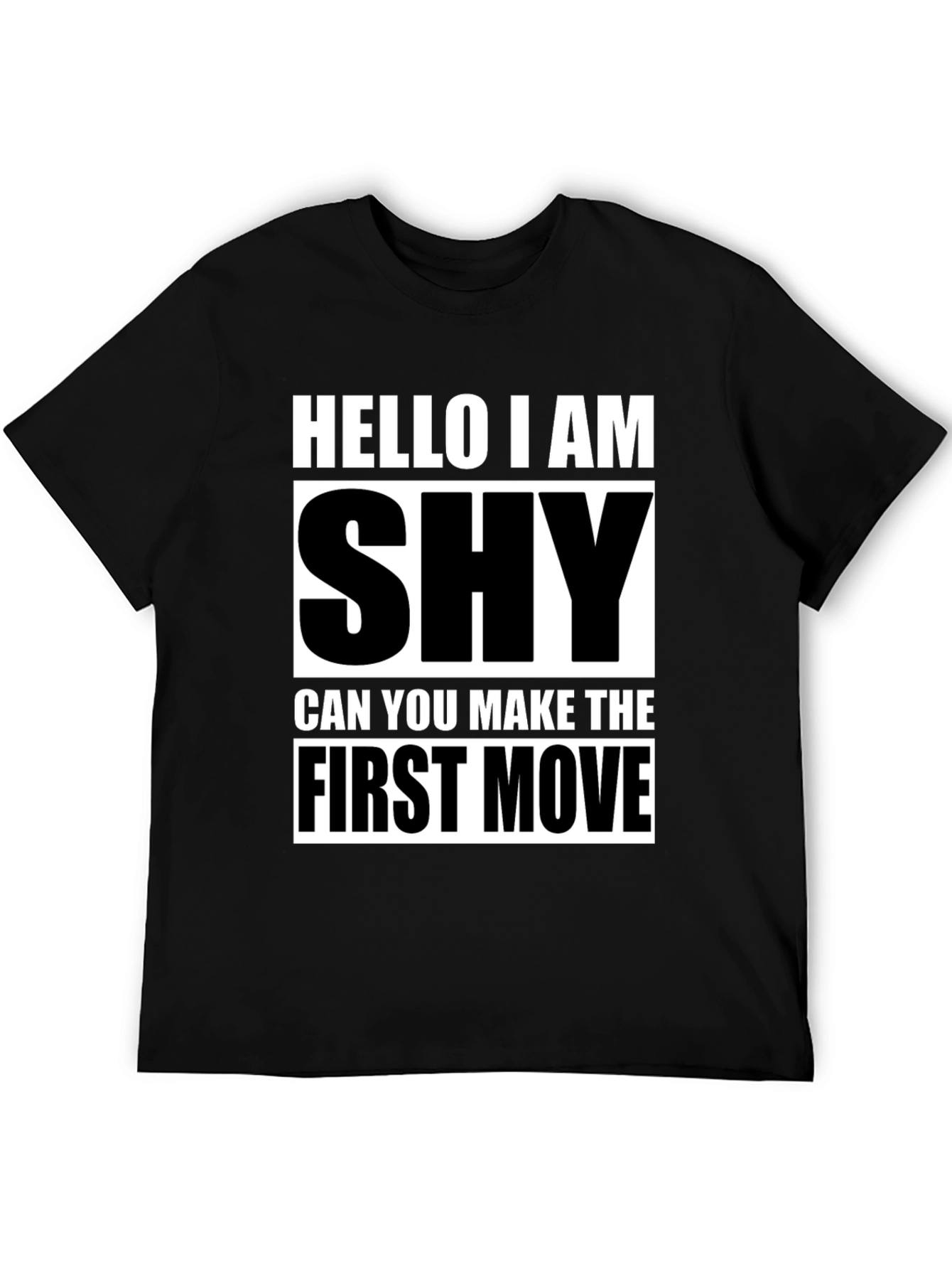 Black Shy Introvert Humor Graphic T-Shirt view 5