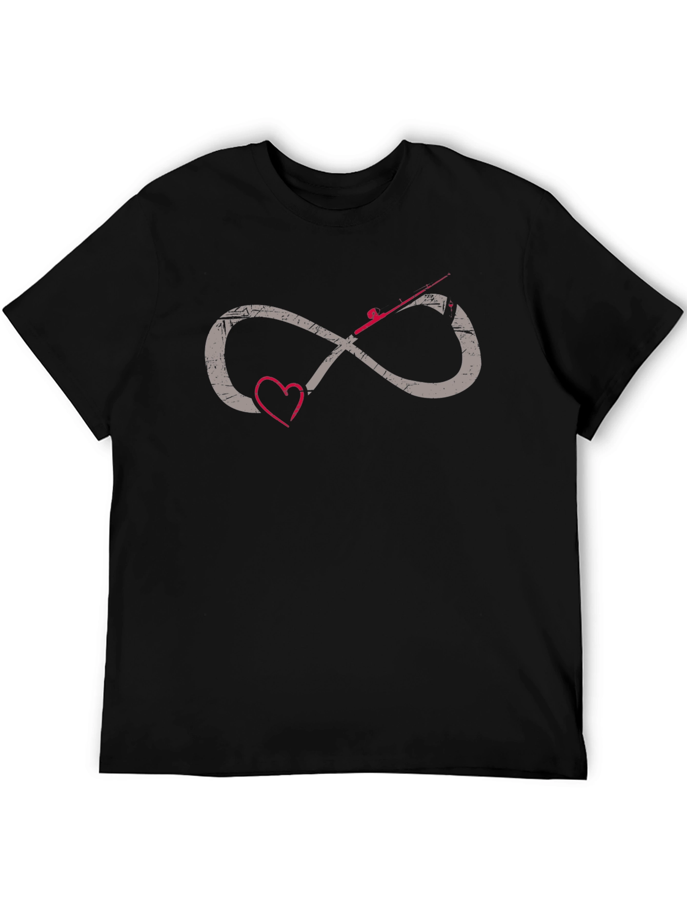 Black Fishing Infinity Heart Graphic Tee view 5