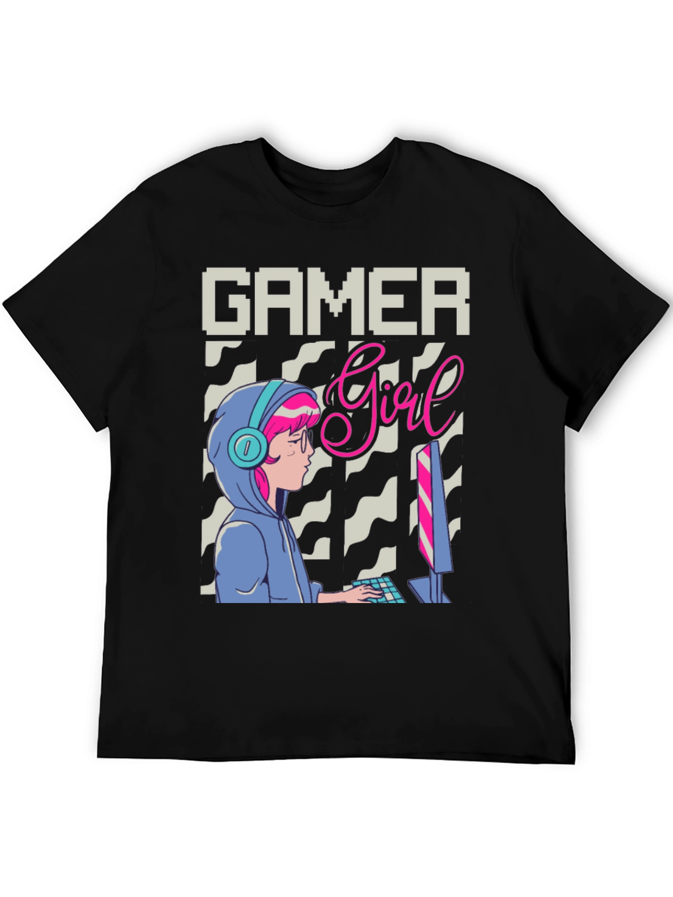 Black Gamer Girl Graphic Tee - Stylish Gaming Apparel view 5