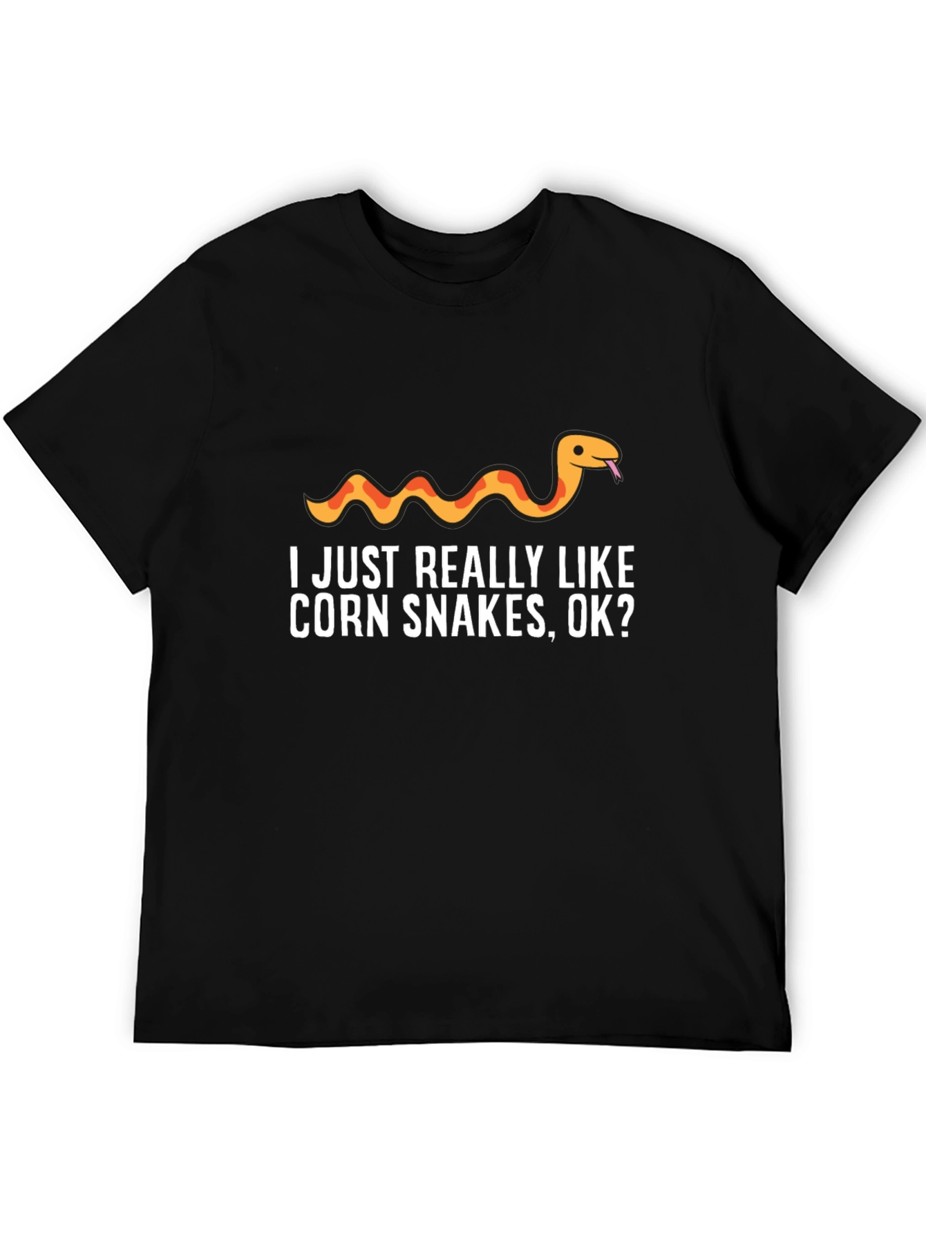 Black Corn Snake Lover T-Shirt - I Just Really Like Corn Snakes, OK? view 5