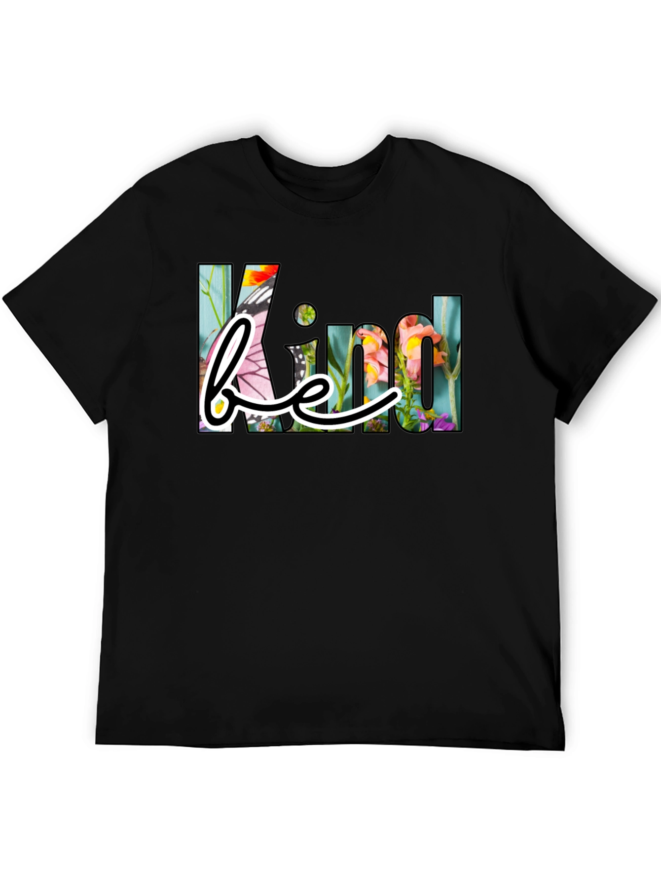 Black Be Kind Floral Graphic T-Shirt view 5