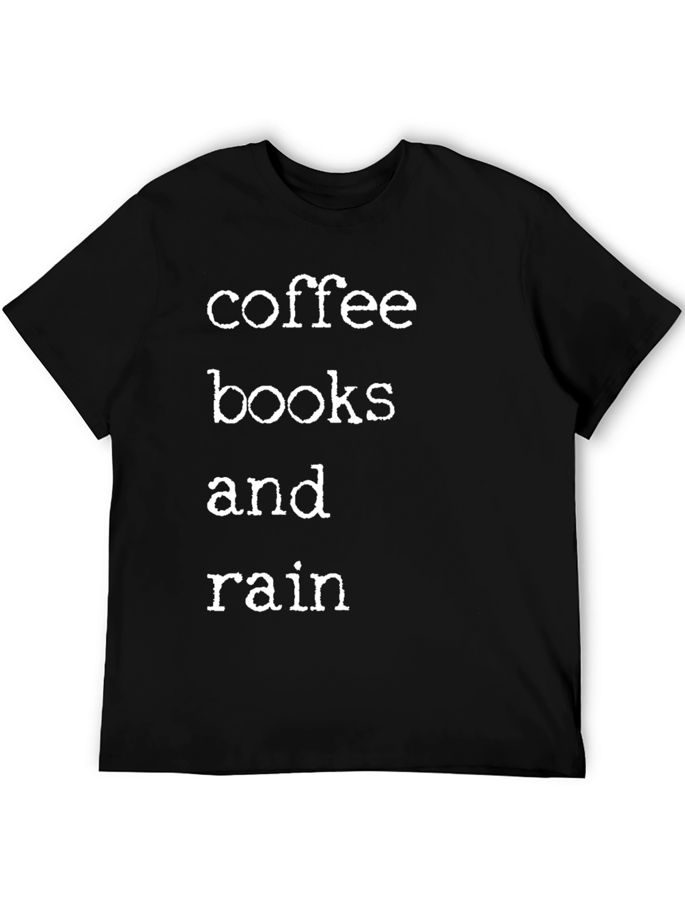 Black Coffee Books and Rain T-Shirt view 5