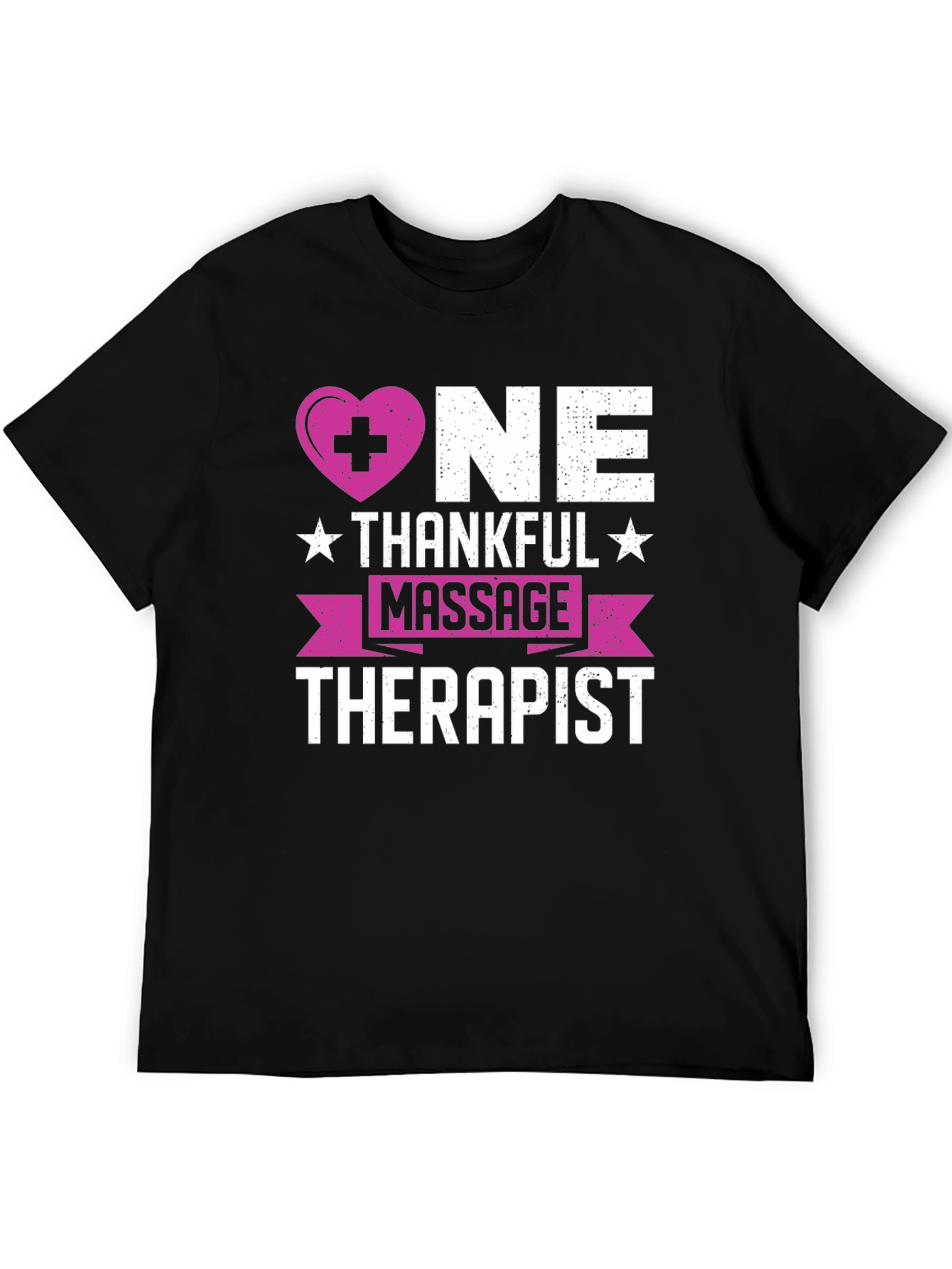Black Thankful Massage Therapist T-Shirt view 5