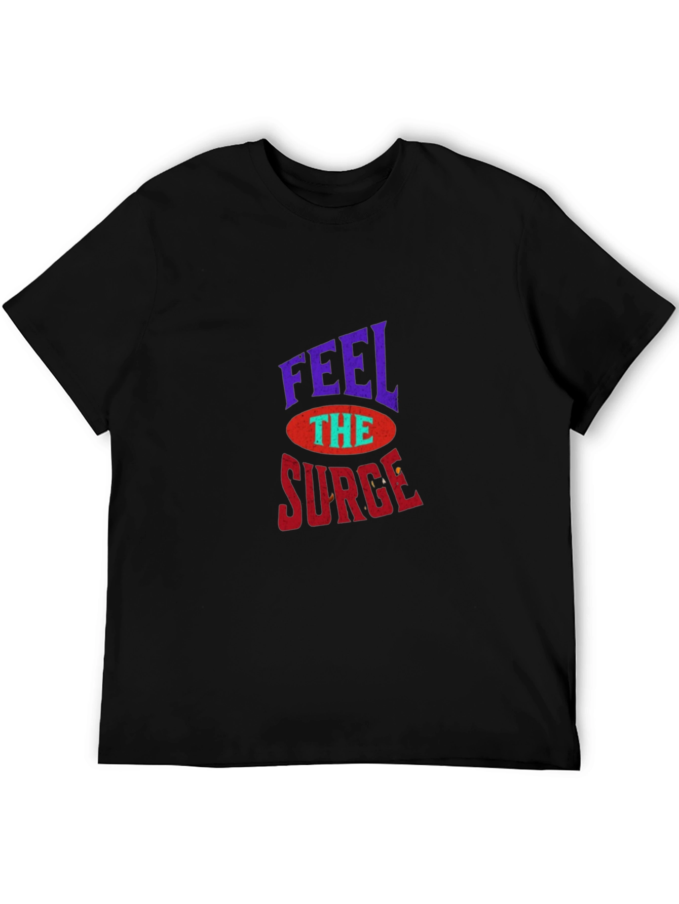 Black Feel The Surge Graphic Tee - Retro Style T-Shirt view 5