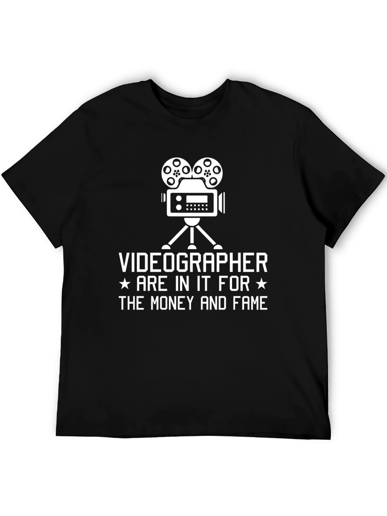 Black Videographer T-Shirt - For the Money and Fame view 5