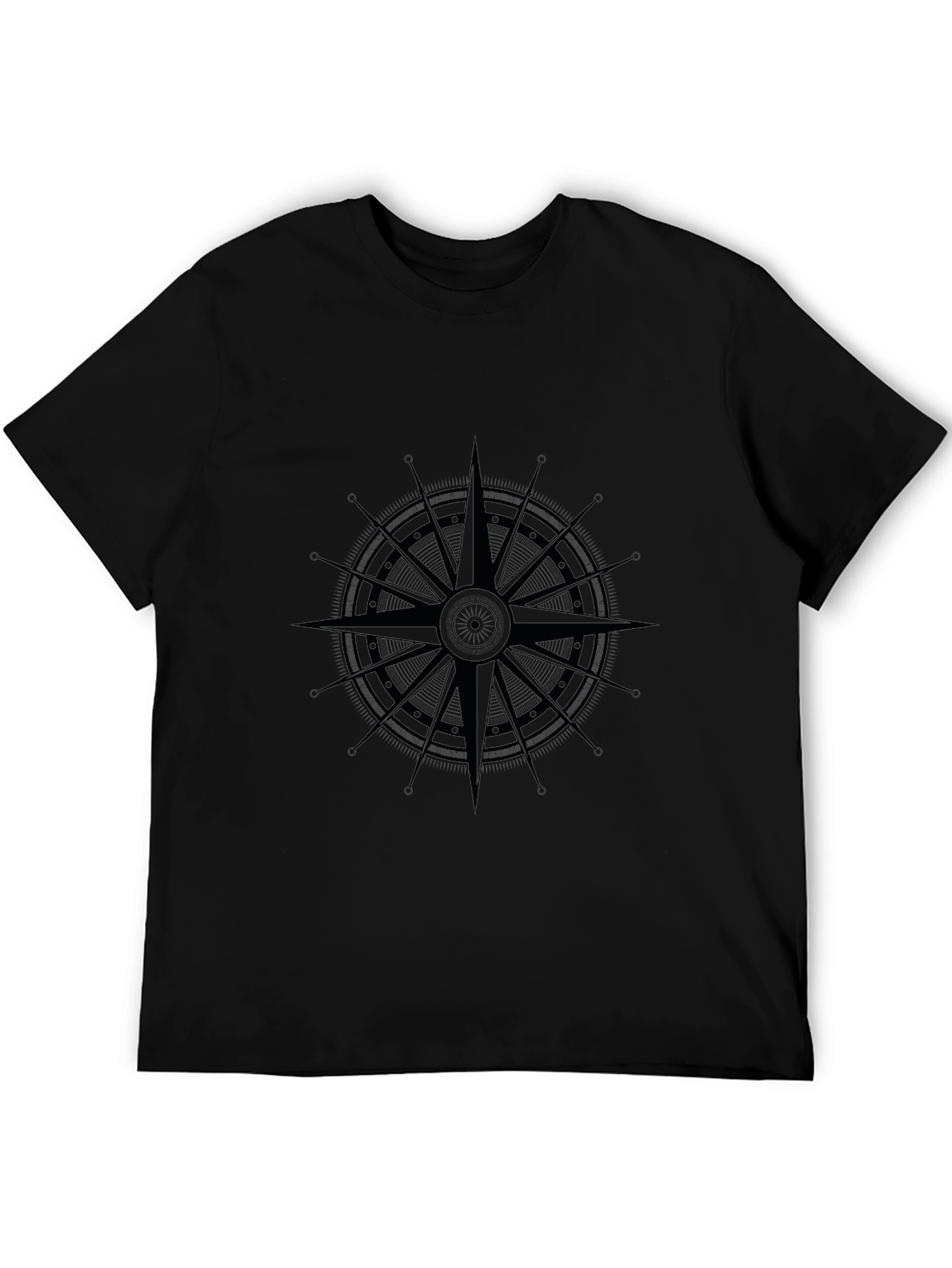 Black Men's Black Compass Graphic Tee view 5