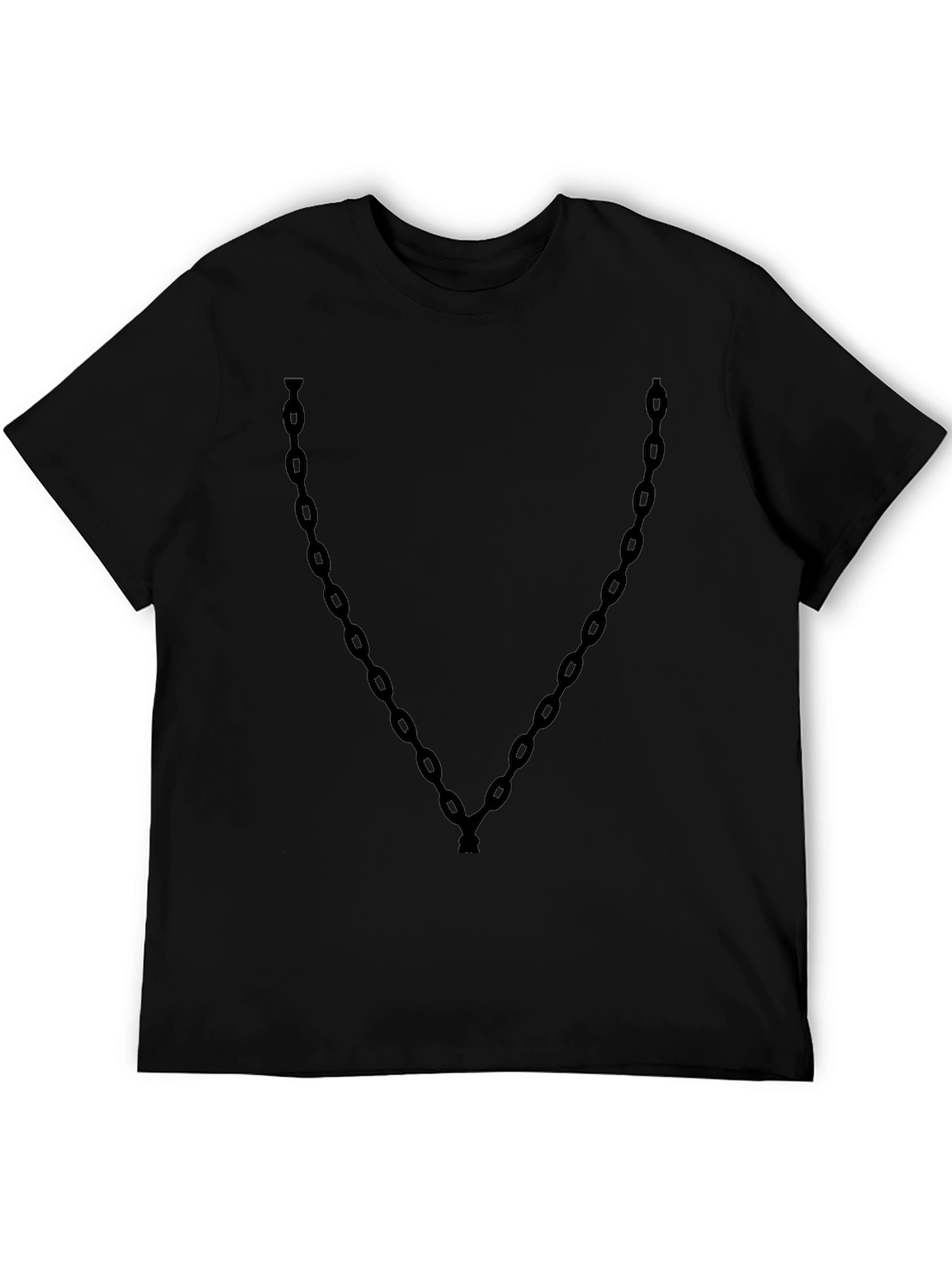Black Chain Graphic Black T-Shirt view 5