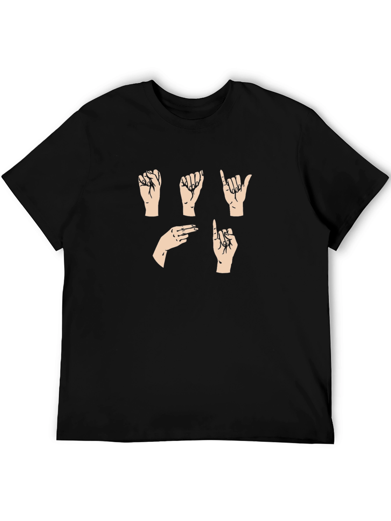 Black Sign Language Graphic Tee - Black view 5