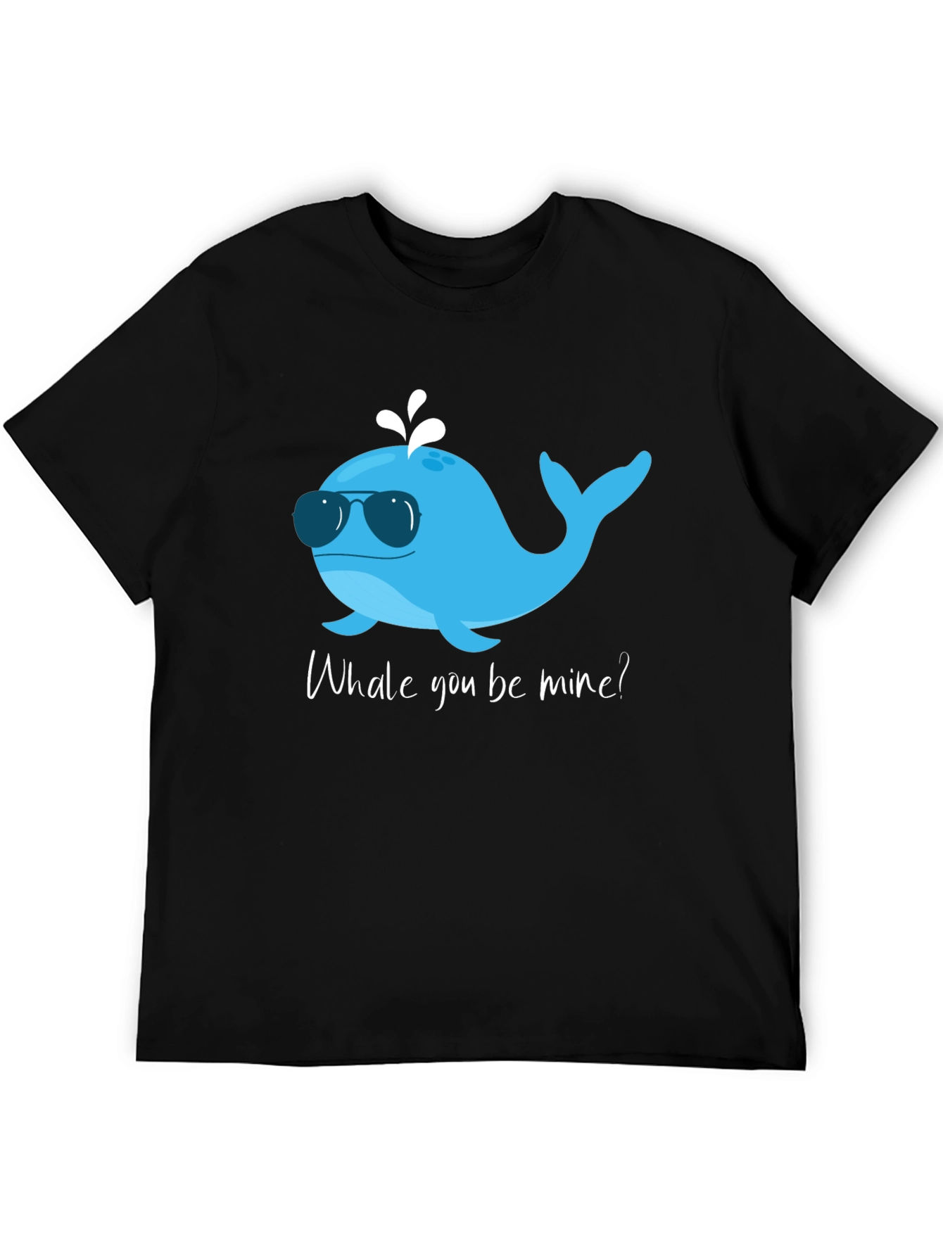 Black Whale You Be Mine T-Shirt - Cute Ocean Valentine Tee view 5