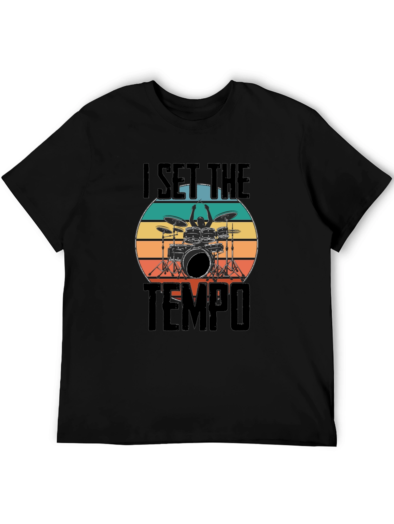 Black I Set The Tempo Drummer T-Shirt view 5