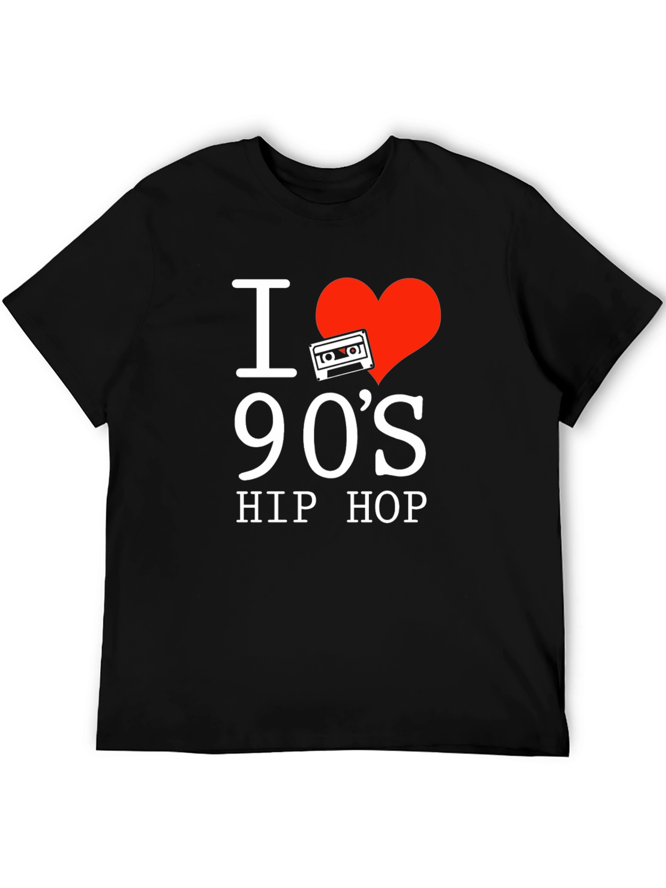 Black I Love 90's Hip Hop Graphic T-Shirt view 5