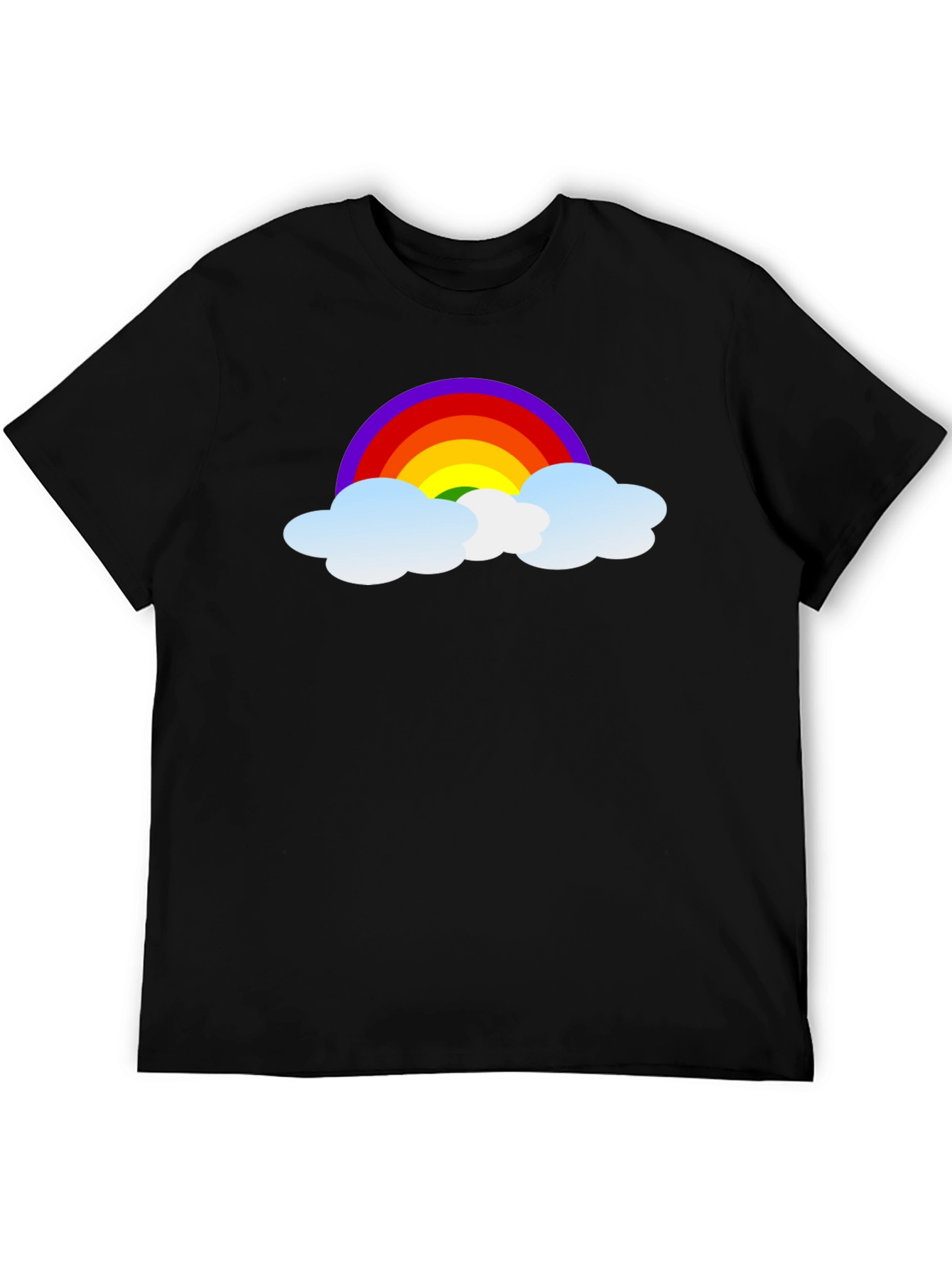 Black Rainbow Cloud Graphic Tee - Black Cotton T-Shirt view 5