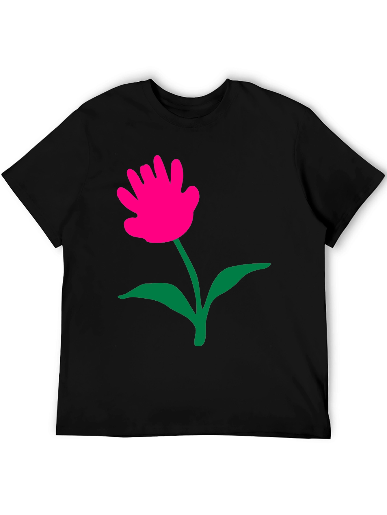 Black Funky Flower Graphic Tee - Black view 5