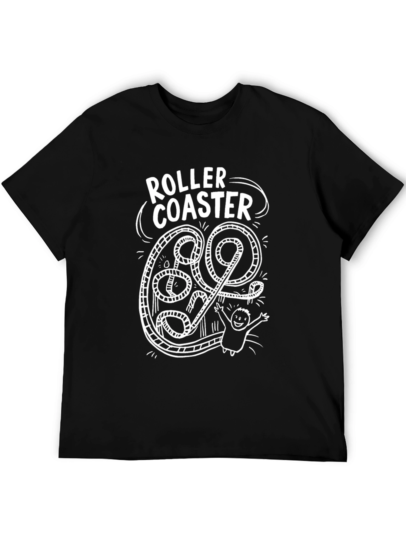 Black Roller Coaster Graphic Tee - Thrill Ride T-Shirt view 5