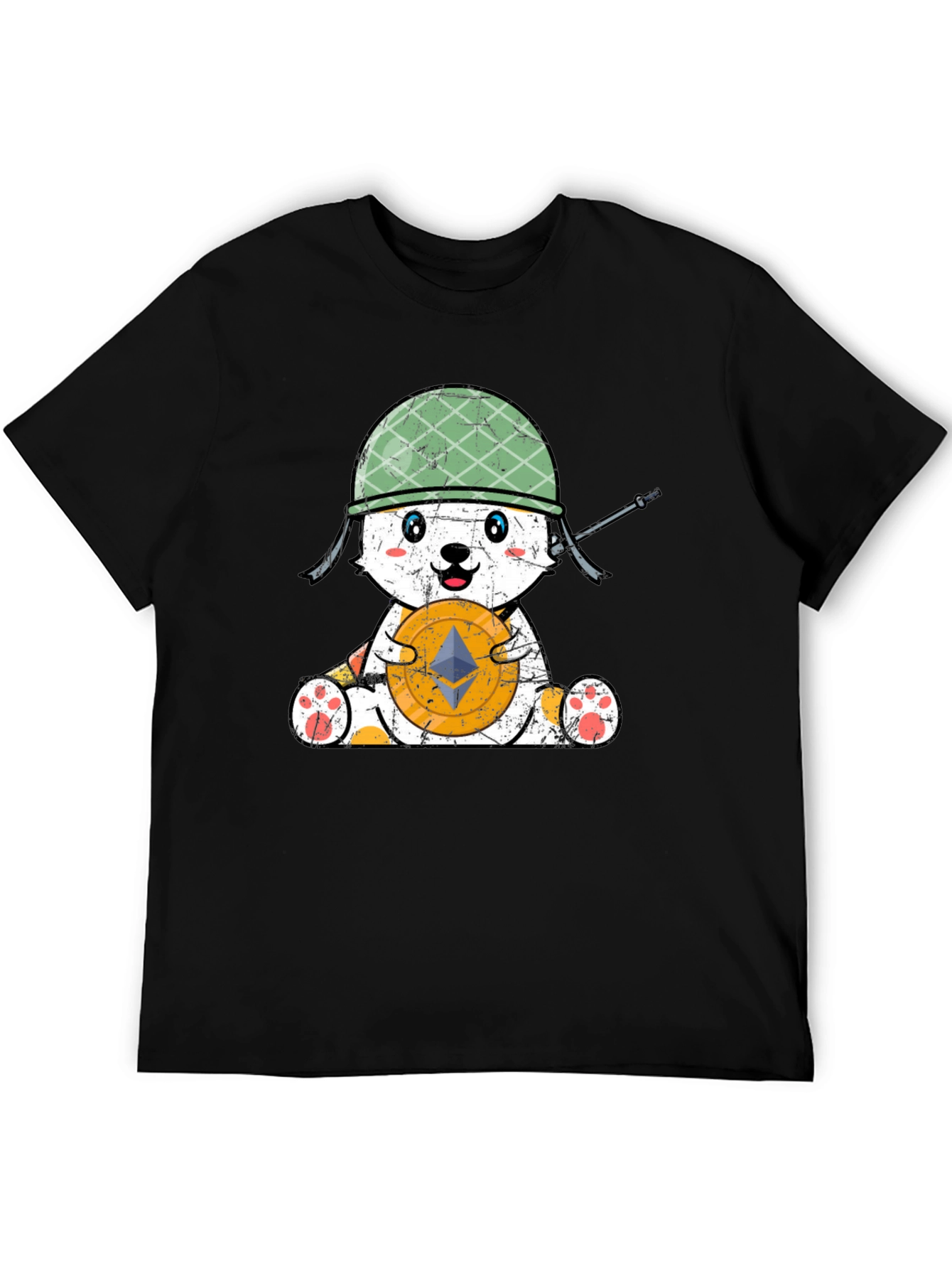 Black Crypto Bear Soldier Graphic Tee view 5