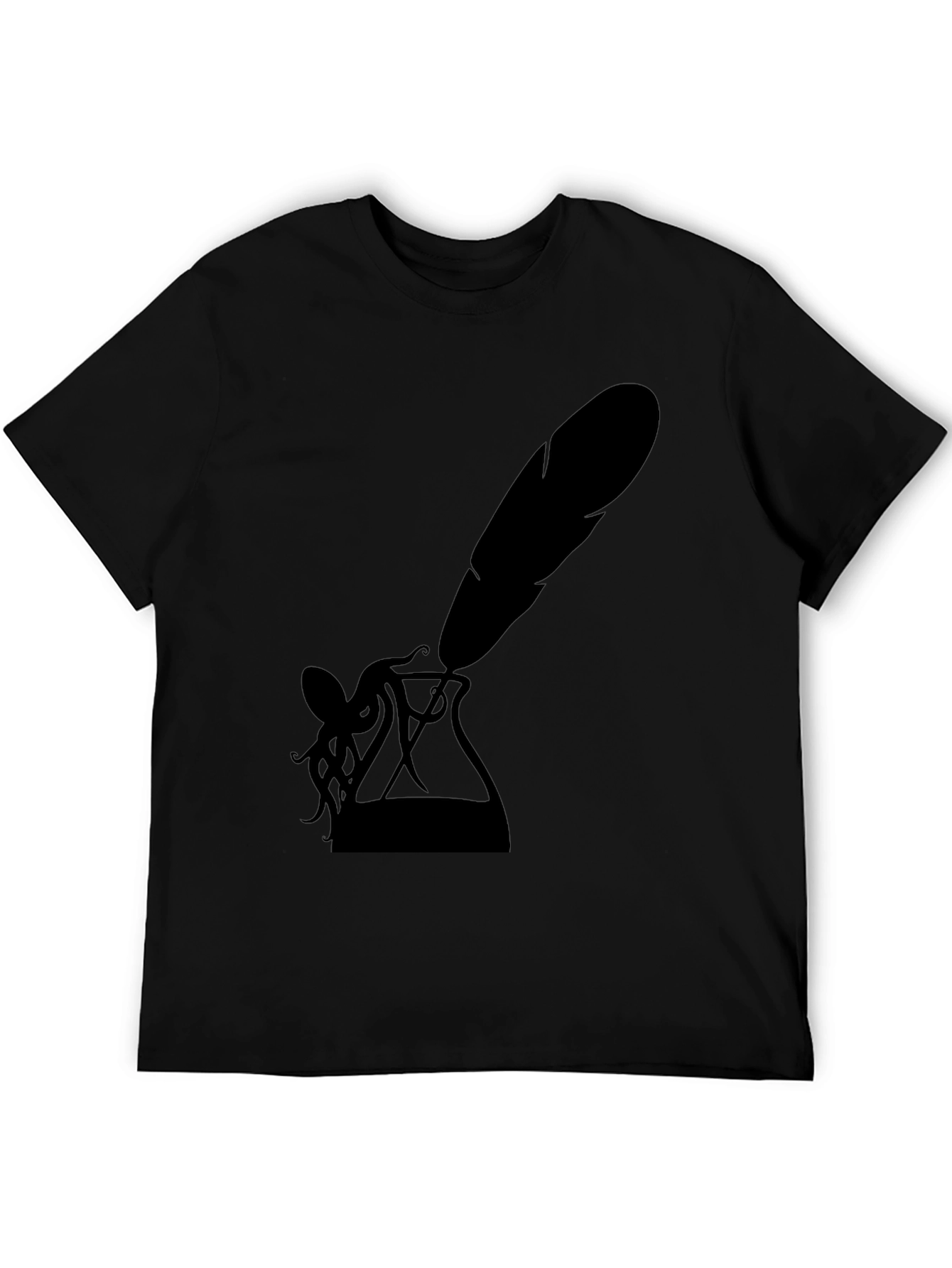 Black Octopus Quill Ink T-Shirt - Black Graphic Tee view 5