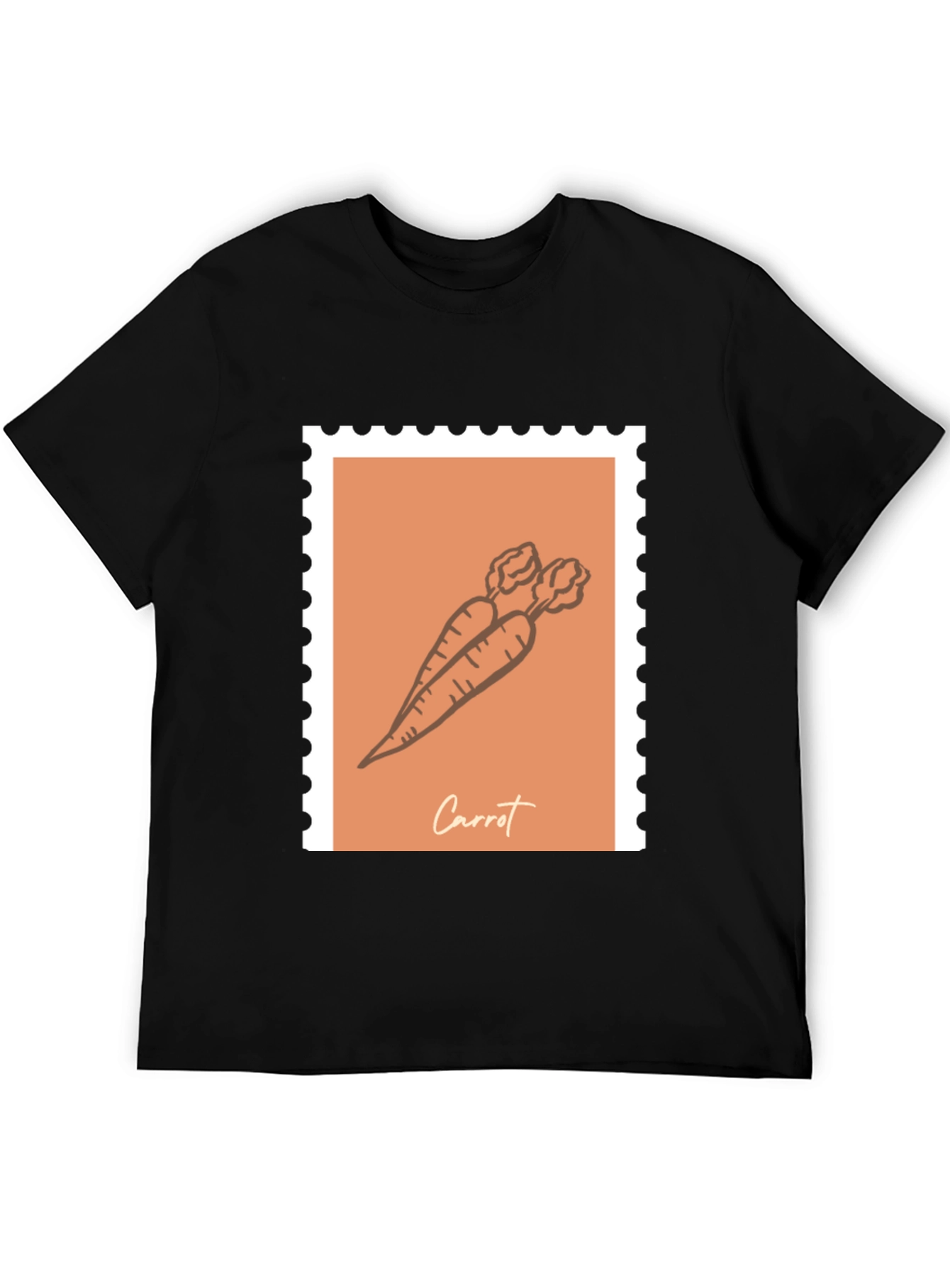 Black Carrot Stamp Graphic T-Shirt - Unisex Casual Tee view 5