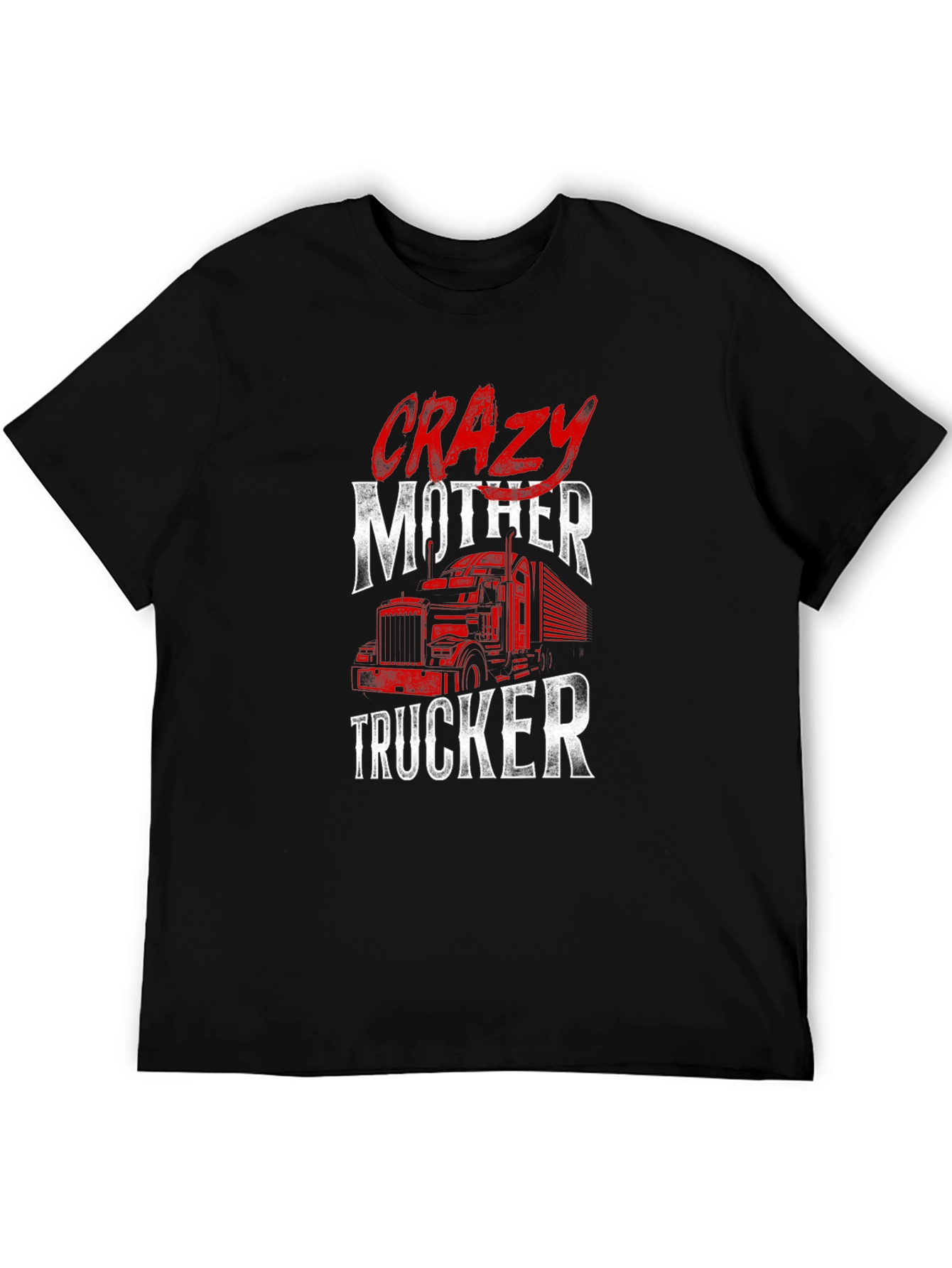 Black Crazy Mother Trucker Graphic Tee view 5
