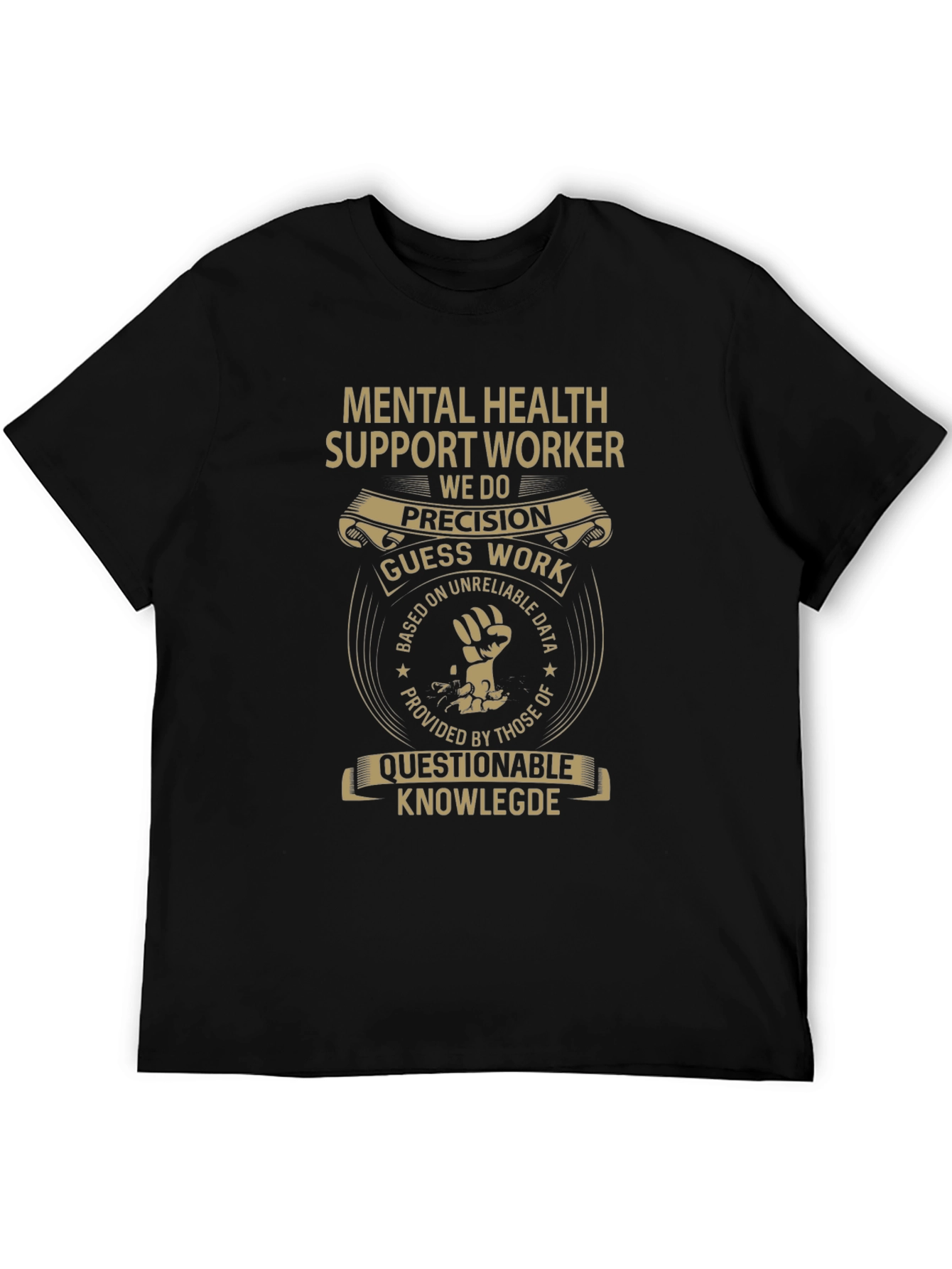 Black Mental Health Support Worker T-Shirt view 5
