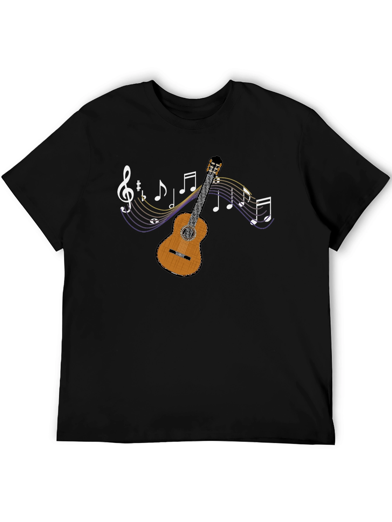 Black Musical Guitar Graphic T-Shirt - Stylish & Unique! view 5