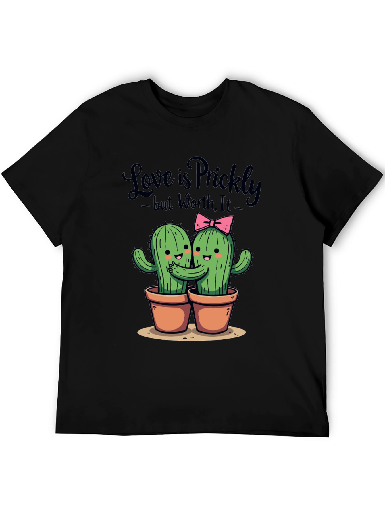 Black Love is Prickly T-Shirt - Cute Cactus Design view 5
