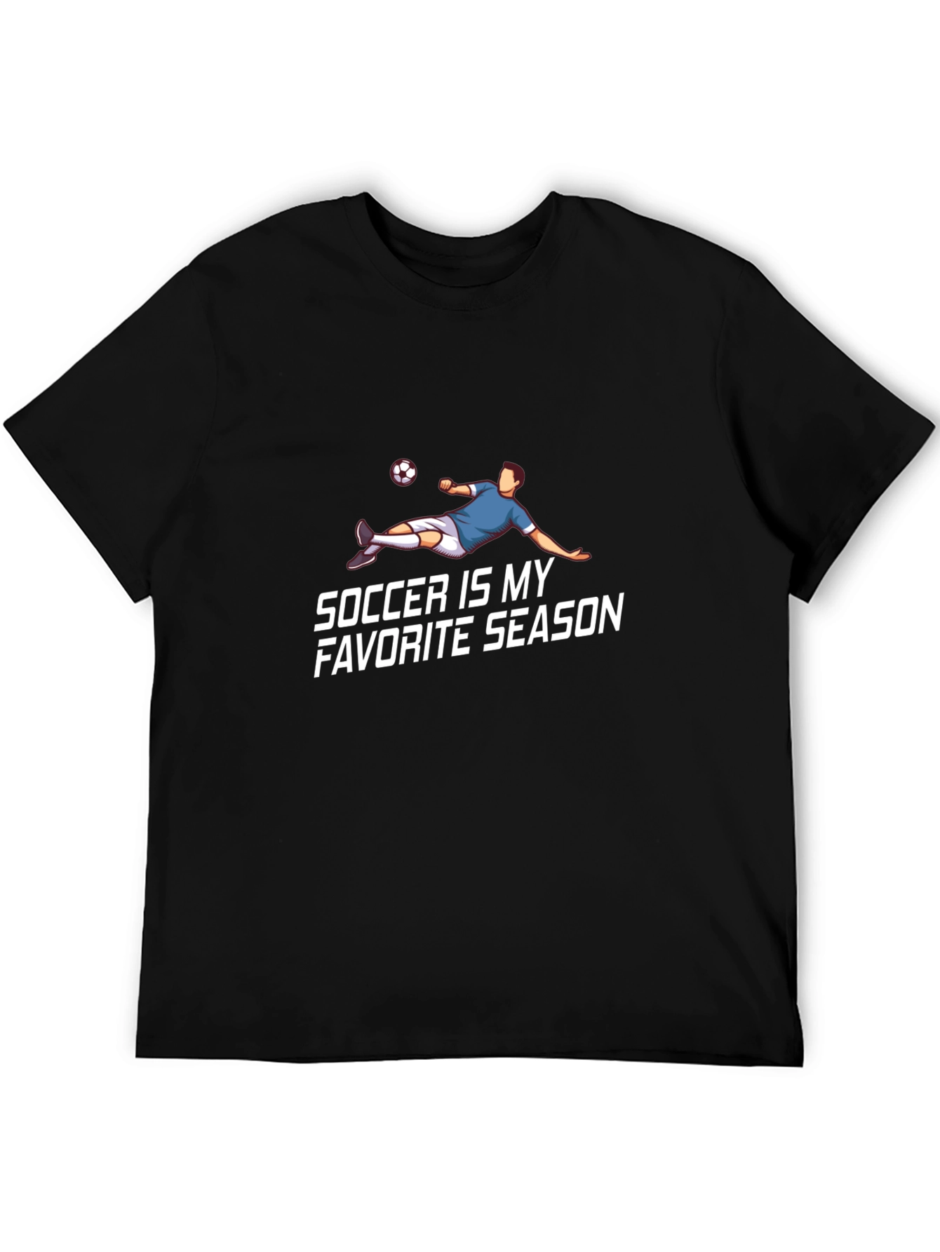 Black Soccer Is My Favorite Season T-Shirt view 5