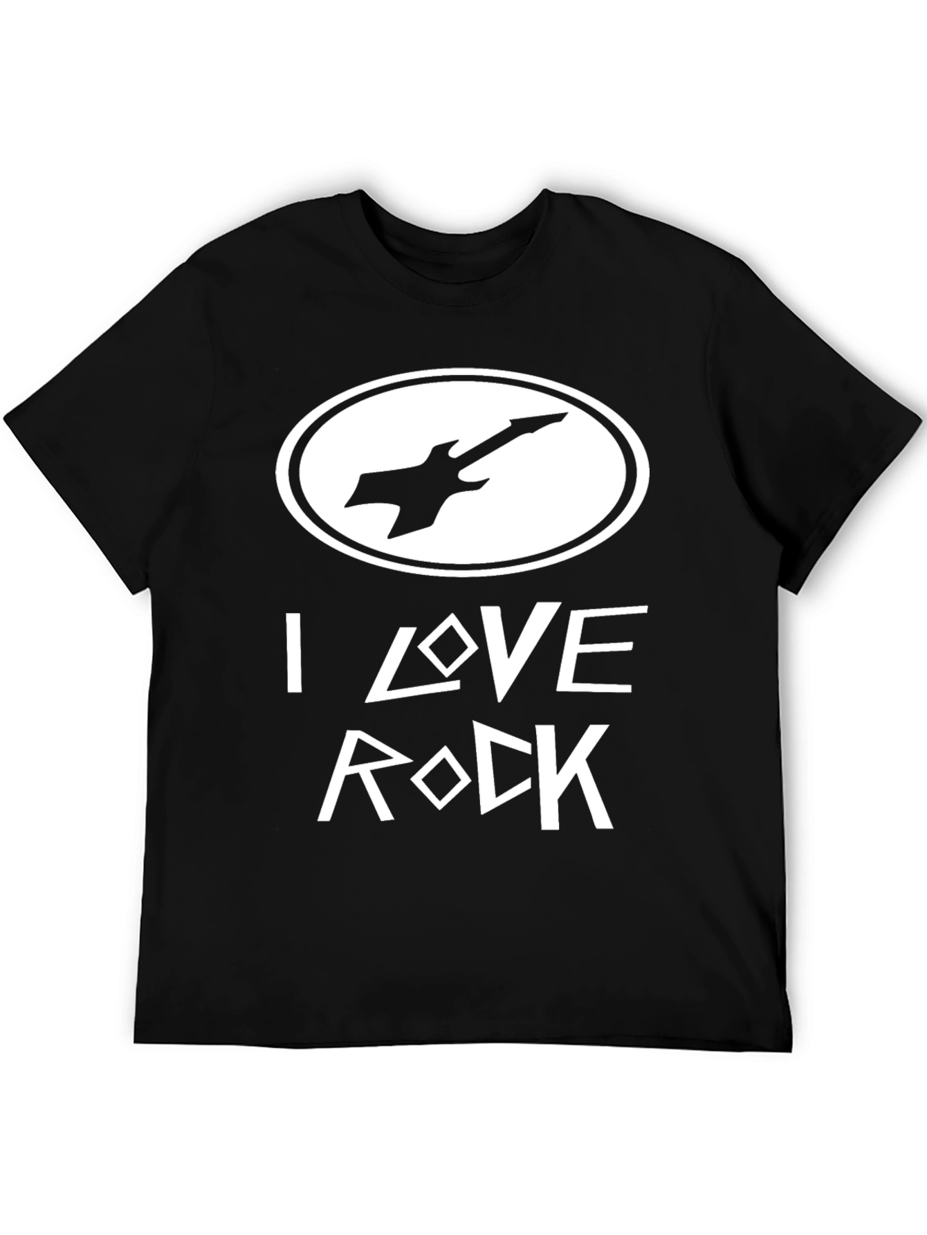 Black I Love Rock Black Graphic Tee view 5