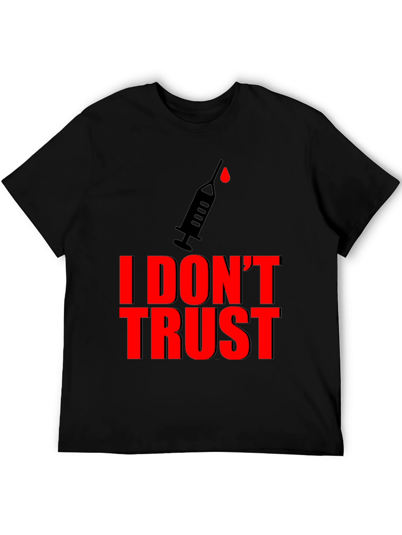 Black I Don't Trust Graphic Tee - Conspiracy Statement T-Shirt view 5