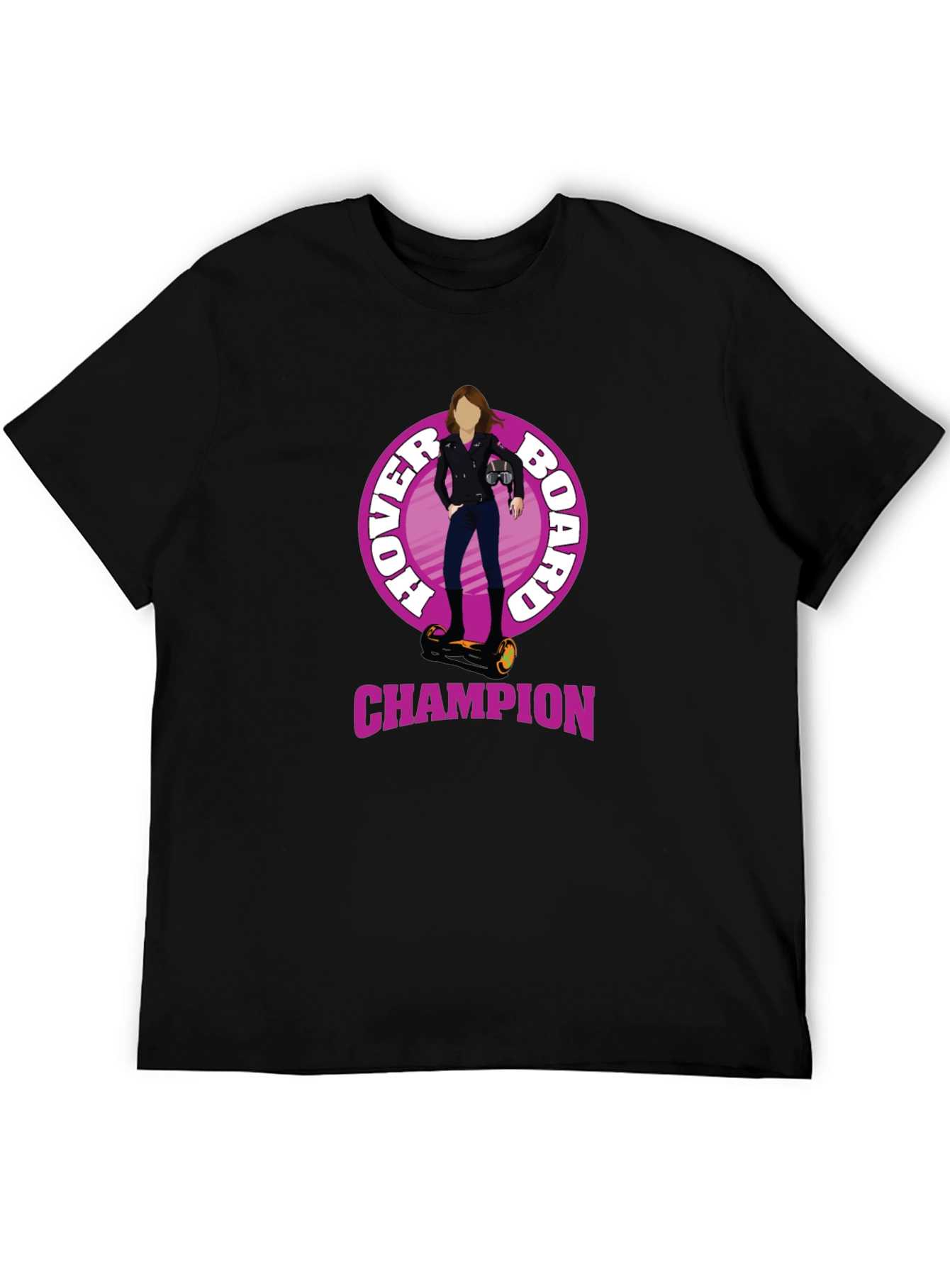 Black Hoverboard Champion Graphic Tee - Unique Design view 5